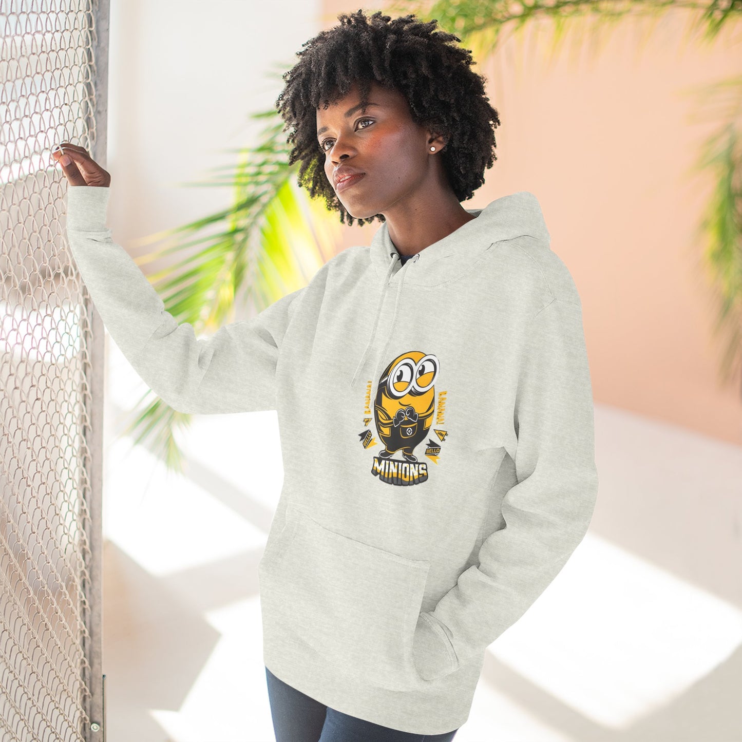 Minions Fleece Hoodie | Cozy Cartoon Sweatshirt, Gifts for Kids, Movie Buffs, Fun Lounging Apparel, Birthday Present, Holiday Gift