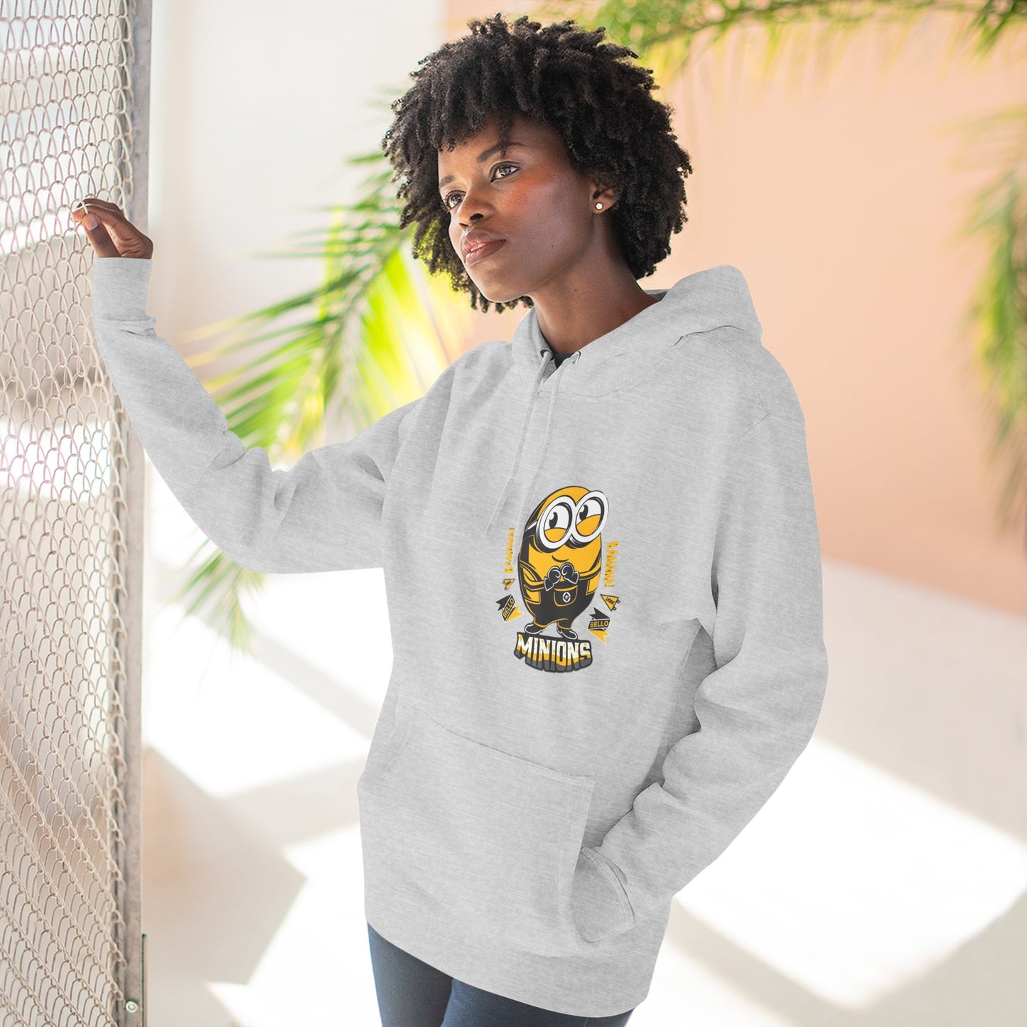 Minions Fleece Hoodie | Cozy Cartoon Sweatshirt, Gifts for Kids, Movie Buffs, Fun Lounging Apparel, Birthday Present, Holiday Gift