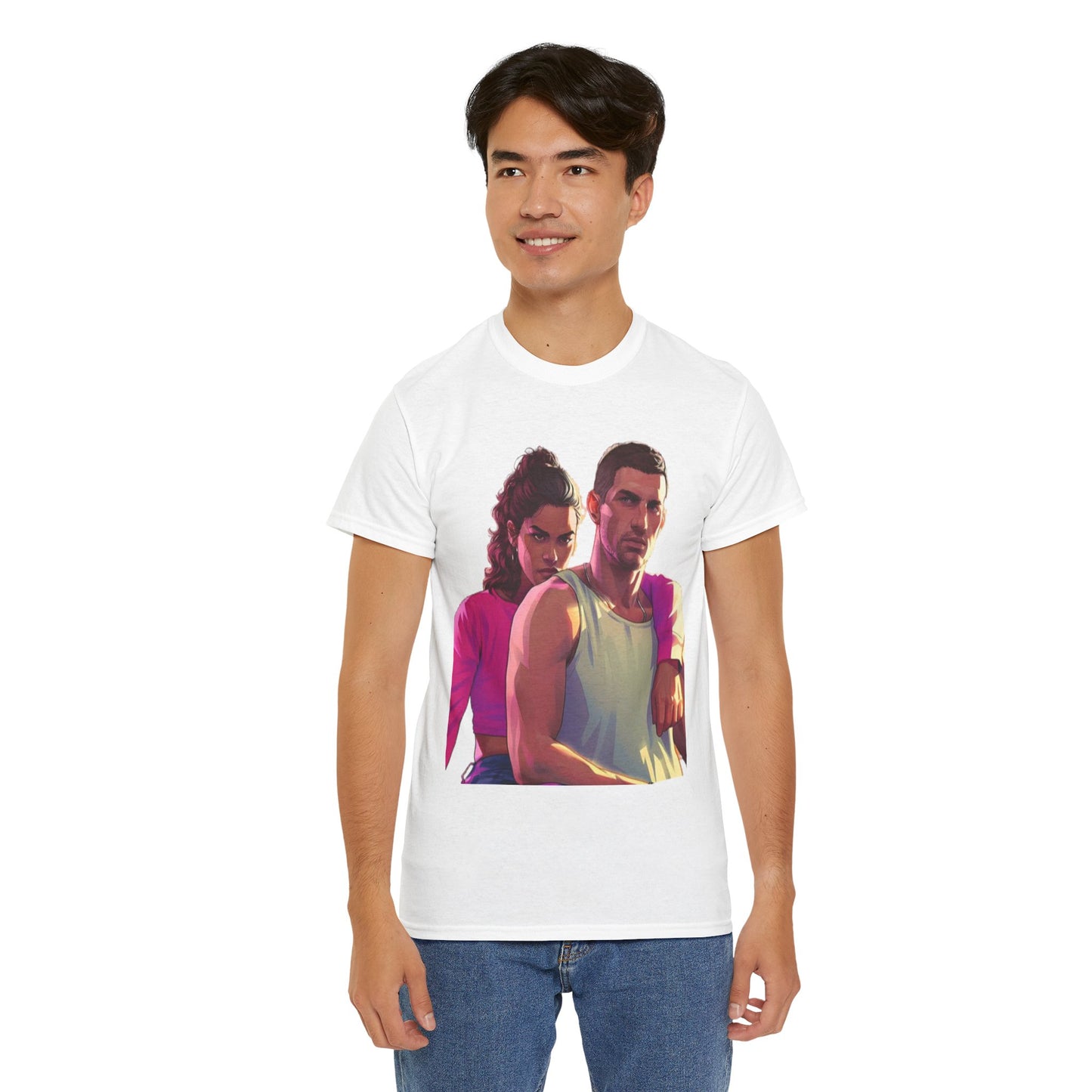 Vice City 6 Legends Tee – Duo Drop Unisex Heavy Cotton Tee, Gamer Shirt, Video Game Apparel, Retro Gaming Merchandise, Unique Gift for Gamers