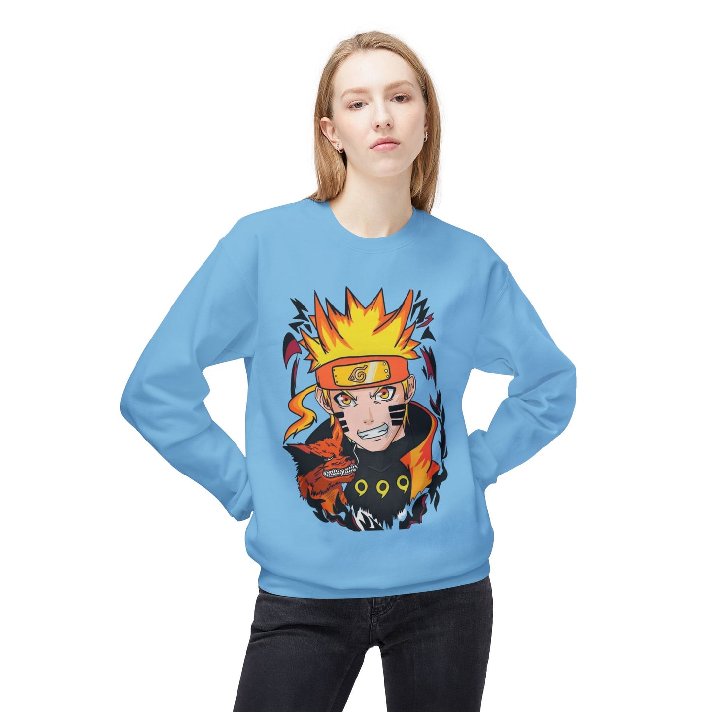 Naruto Inspired Unisex Crewneck Sweatshirt, Anime Sweatshirt, Gift for Fans, Cozy Fleece Pullover, Streetwear, Geek Aesthetic