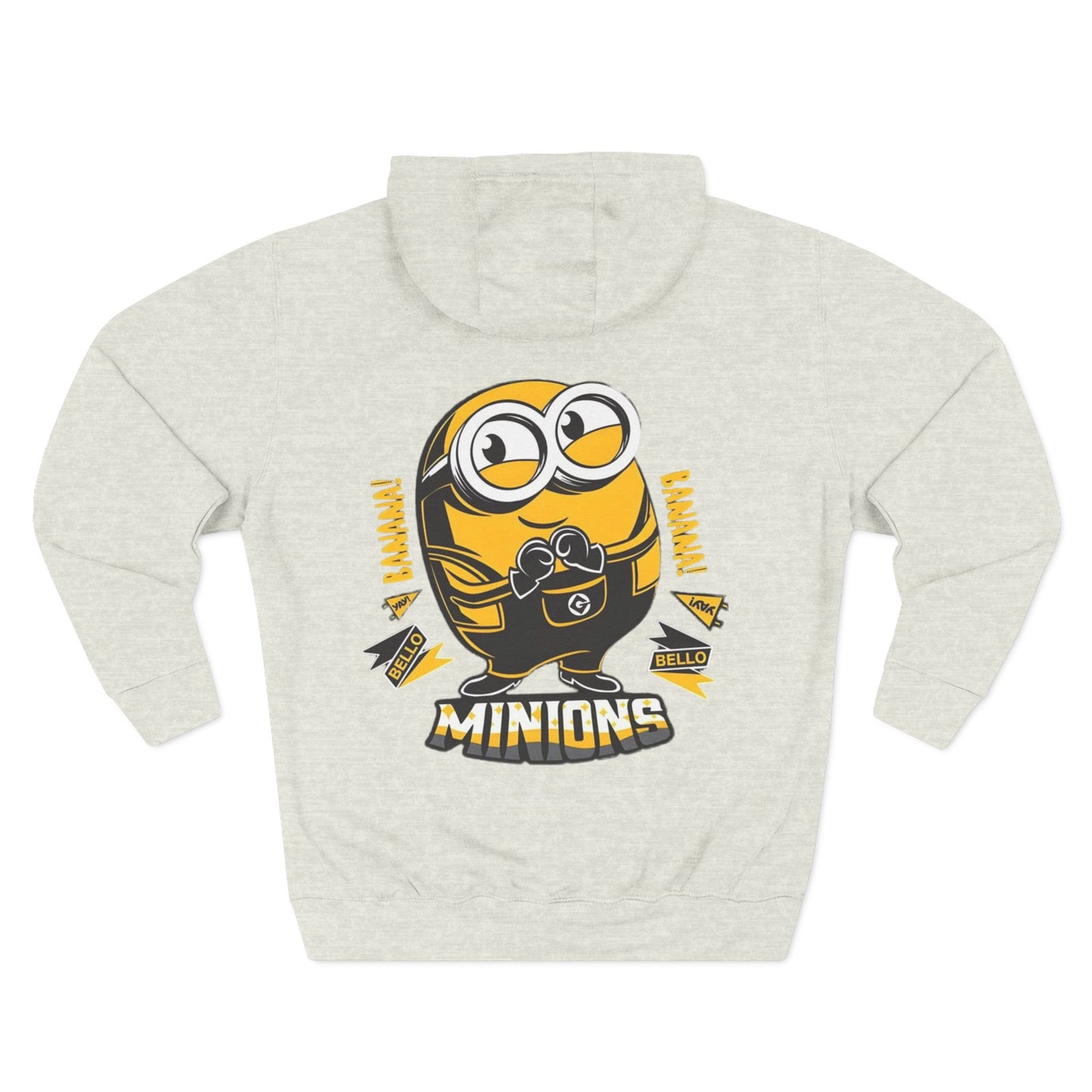 Minions Fleece Hoodie | Cozy Cartoon Sweatshirt, Gifts for Kids, Movie Buffs, Fun Lounging Apparel, Birthday Present, Holiday Gift