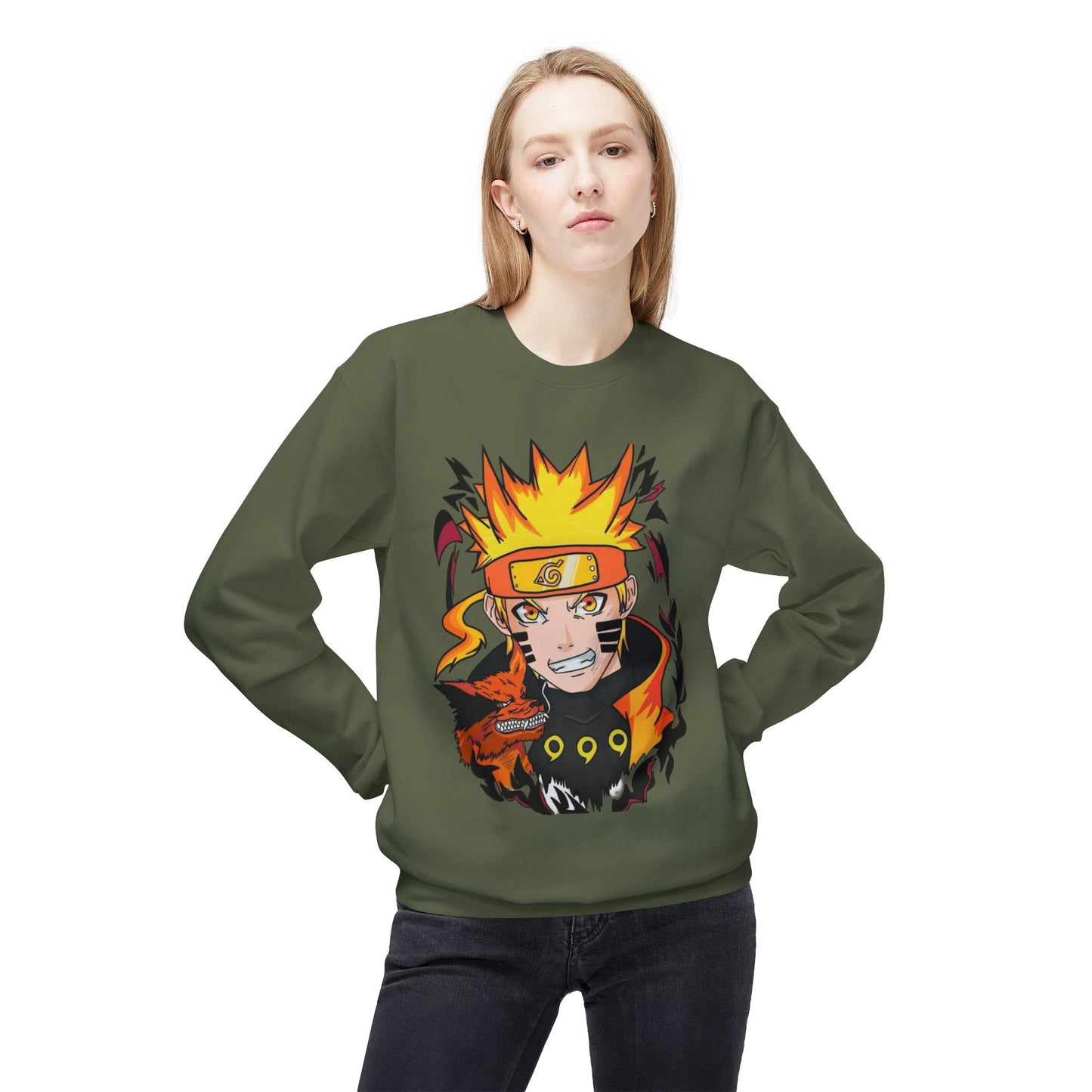 Naruto Inspired Unisex Crewneck Sweatshirt, Anime Sweatshirt, Gift for Fans, Cozy Fleece Pullover, Streetwear, Geek Aesthetic