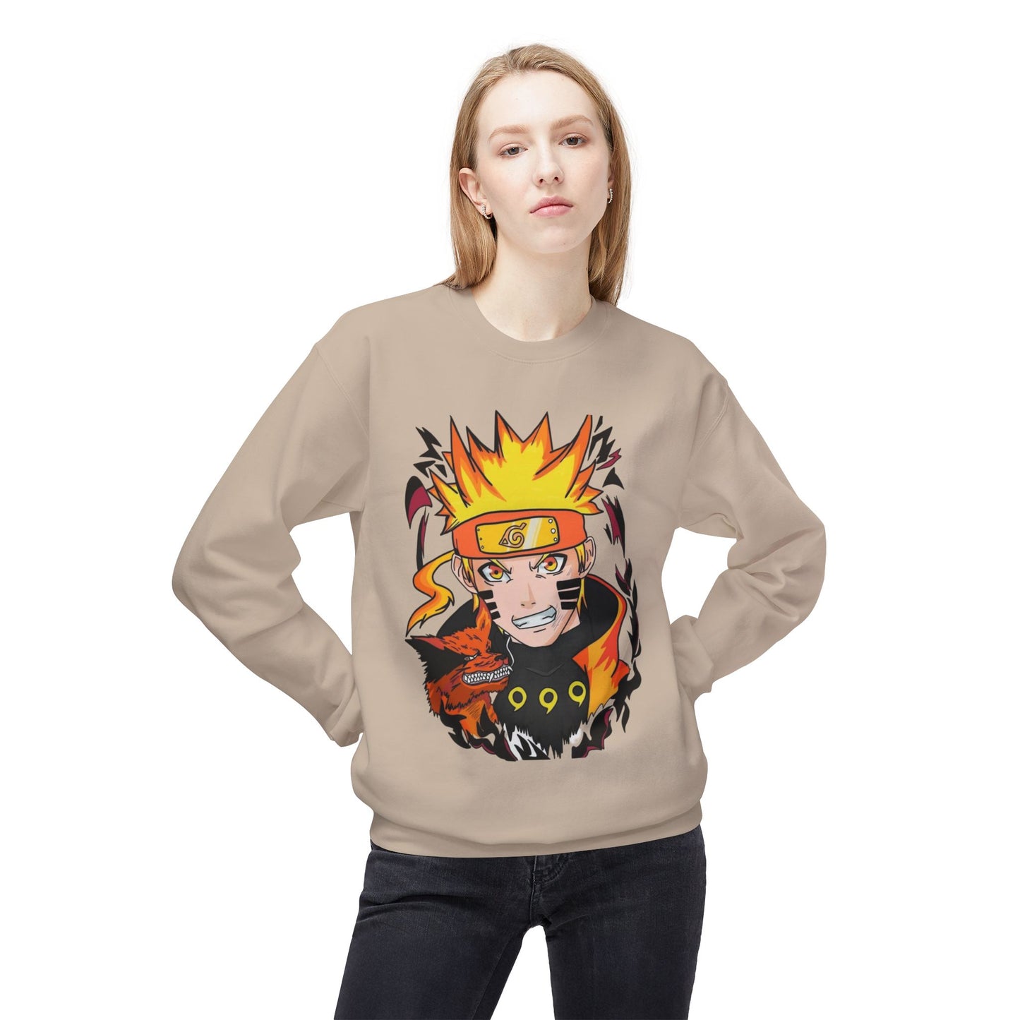 Naruto Inspired Unisex Crewneck Sweatshirt, Anime Sweatshirt, Gift for Fans, Cozy Fleece Pullover, Streetwear, Geek Aesthetic