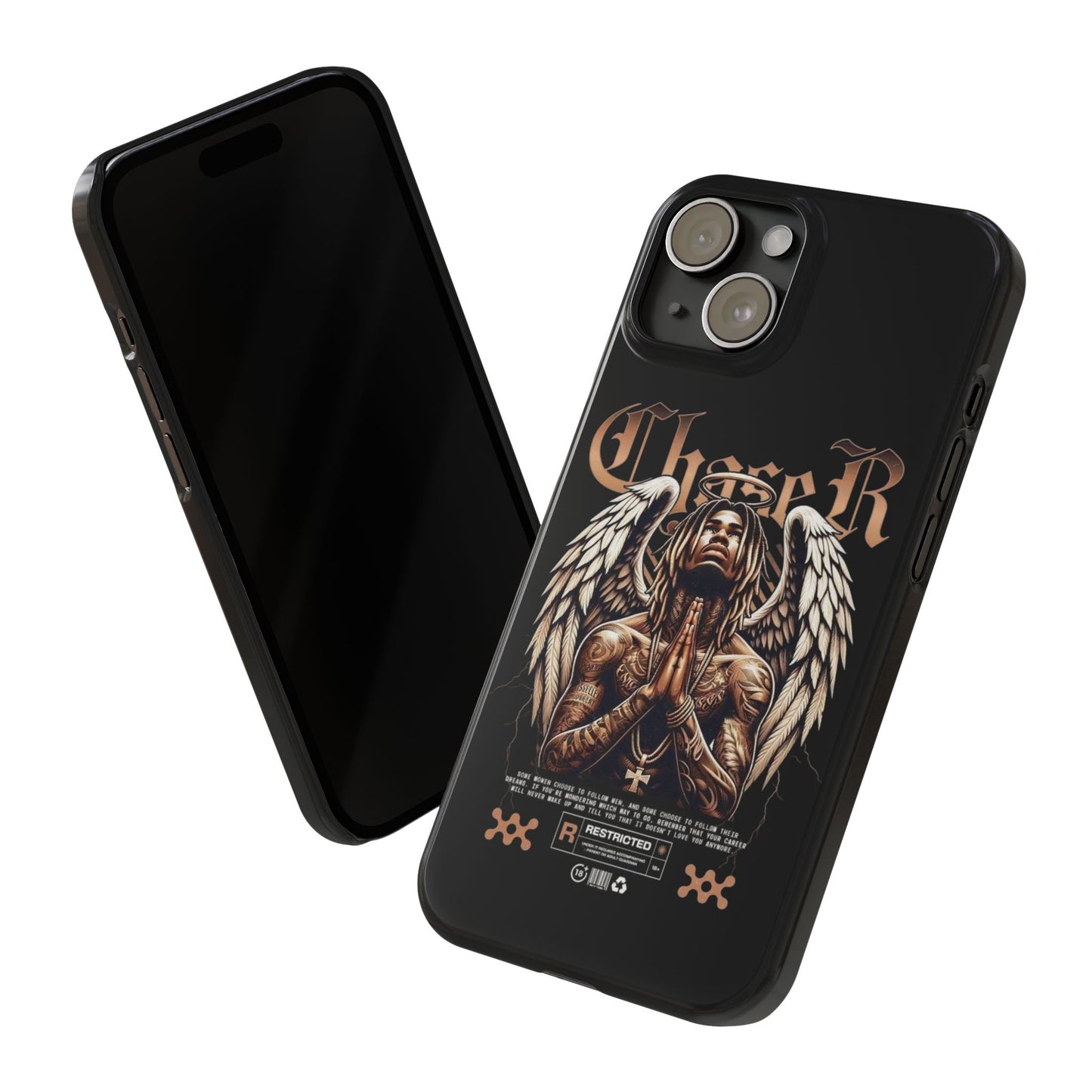 Stylish Slim Phone Cases for Trendsetters, Unique Phone Accessories, Angel Artwork Case, Perfect Gift for Music Lovers, Modern Protection