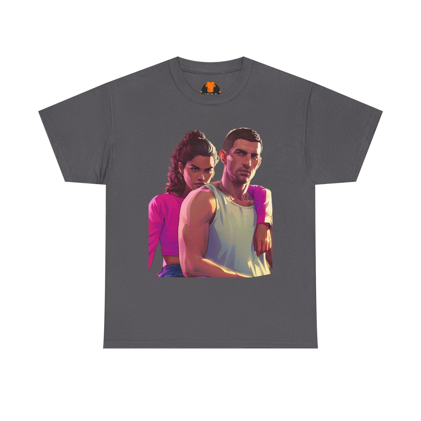 Vice City 6 Legends Tee – Duo Drop Unisex Heavy Cotton Tee, Gamer Shirt, Video Game Apparel, Retro Gaming Merchandise, Unique Gift for Gamers