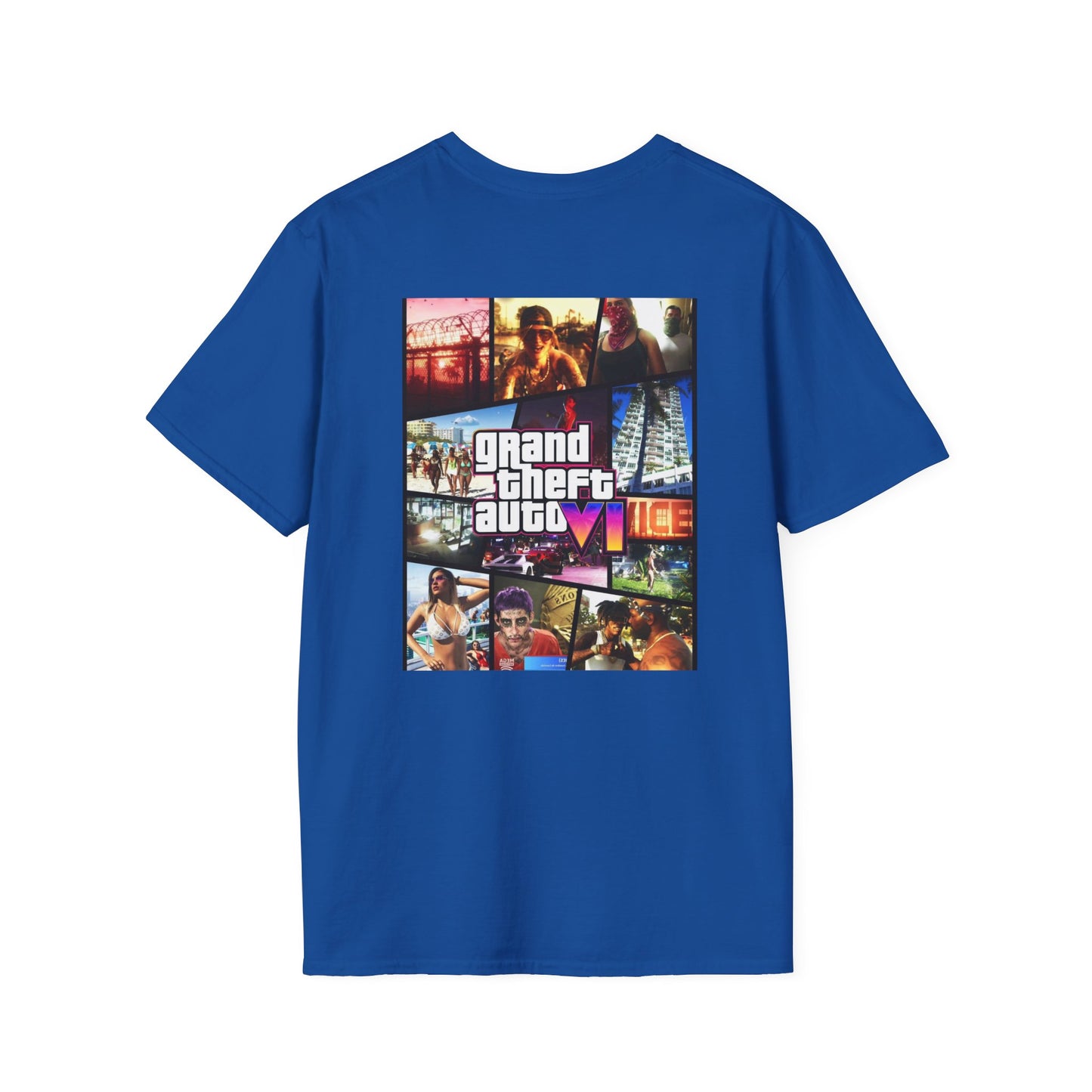 Vice City VI Inspired Unisex Softstyle T-Shirt, Gamer Apparel, Video Game Merchandise, Retro Gaming Gift, Casual Wear