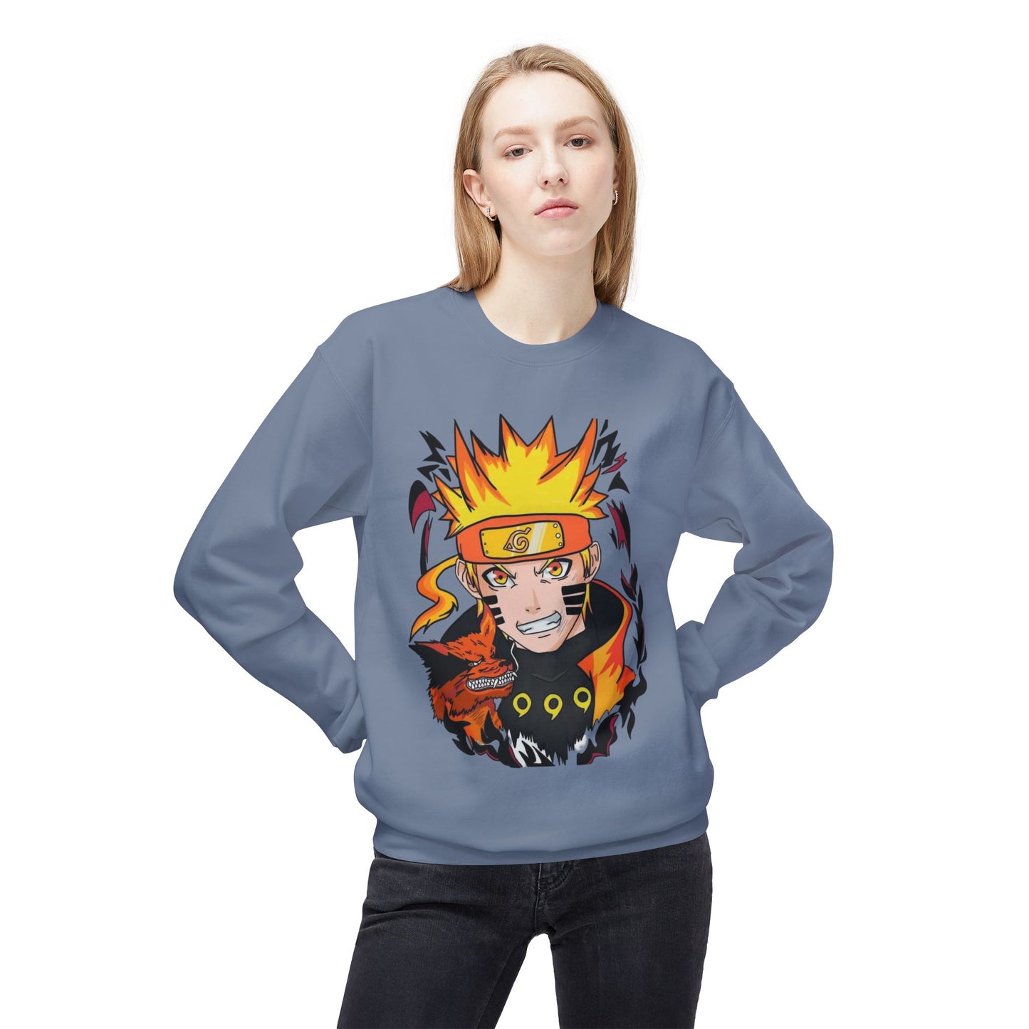 Naruto Inspired Unisex Crewneck Sweatshirt, Anime Sweatshirt, Gift for Fans, Cozy Fleece Pullover, Streetwear, Geek Aesthetic