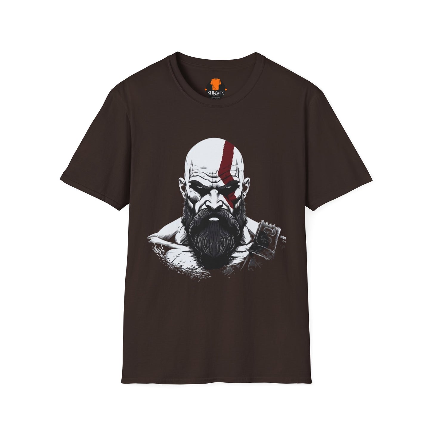 Kratos Inspired Unisex Softstyle T-Shirt, Gaming Tee, Geek Wear, Men's Graphic Tee, Gift for Gamers, Birthday Present, Casual Wear