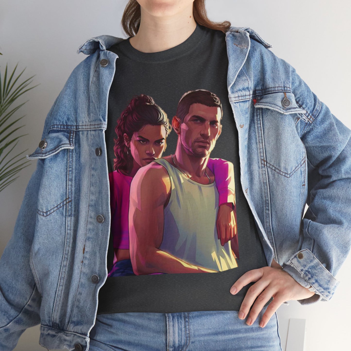 Vice City 6 Legends Tee – Duo Drop Unisex Heavy Cotton Tee, Gamer Shirt, Video Game Apparel, Retro Gaming Merchandise, Unique Gift for Gamers