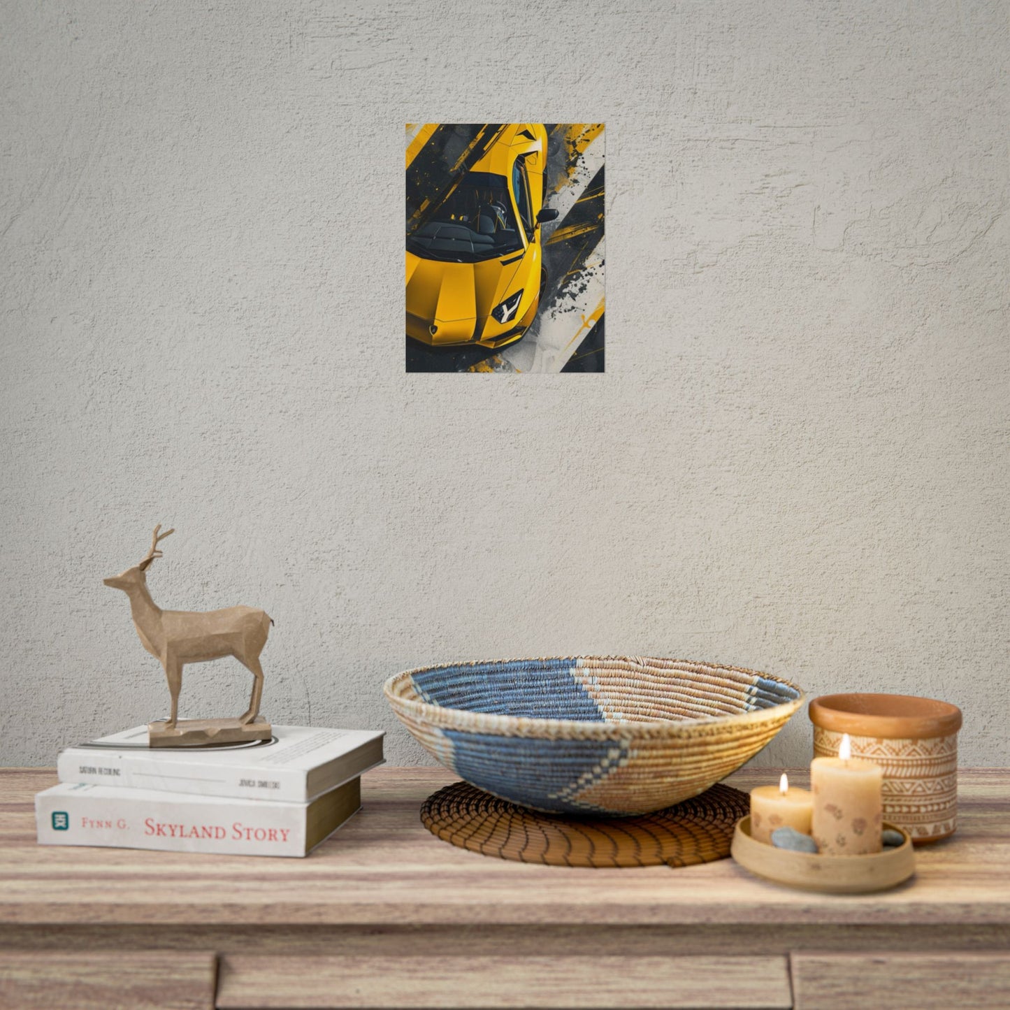 Lamborghini Yellow Rolled Posters, Car Decor, Art Wall Prints, Sports Car Gift, Automotive Wall Art