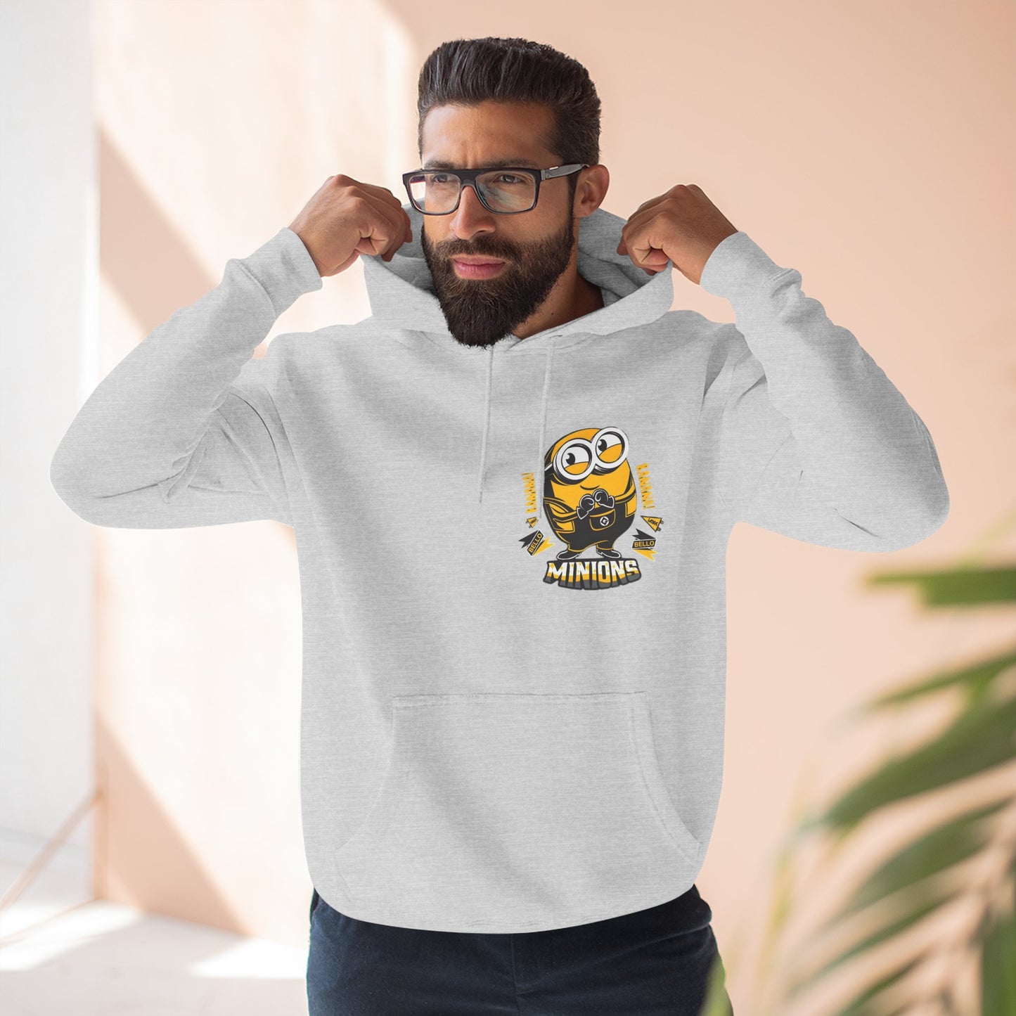 Minions Fleece Hoodie | Cozy Cartoon Sweatshirt, Gifts for Kids, Movie Buffs, Fun Lounging Apparel, Birthday Present, Holiday Gift
