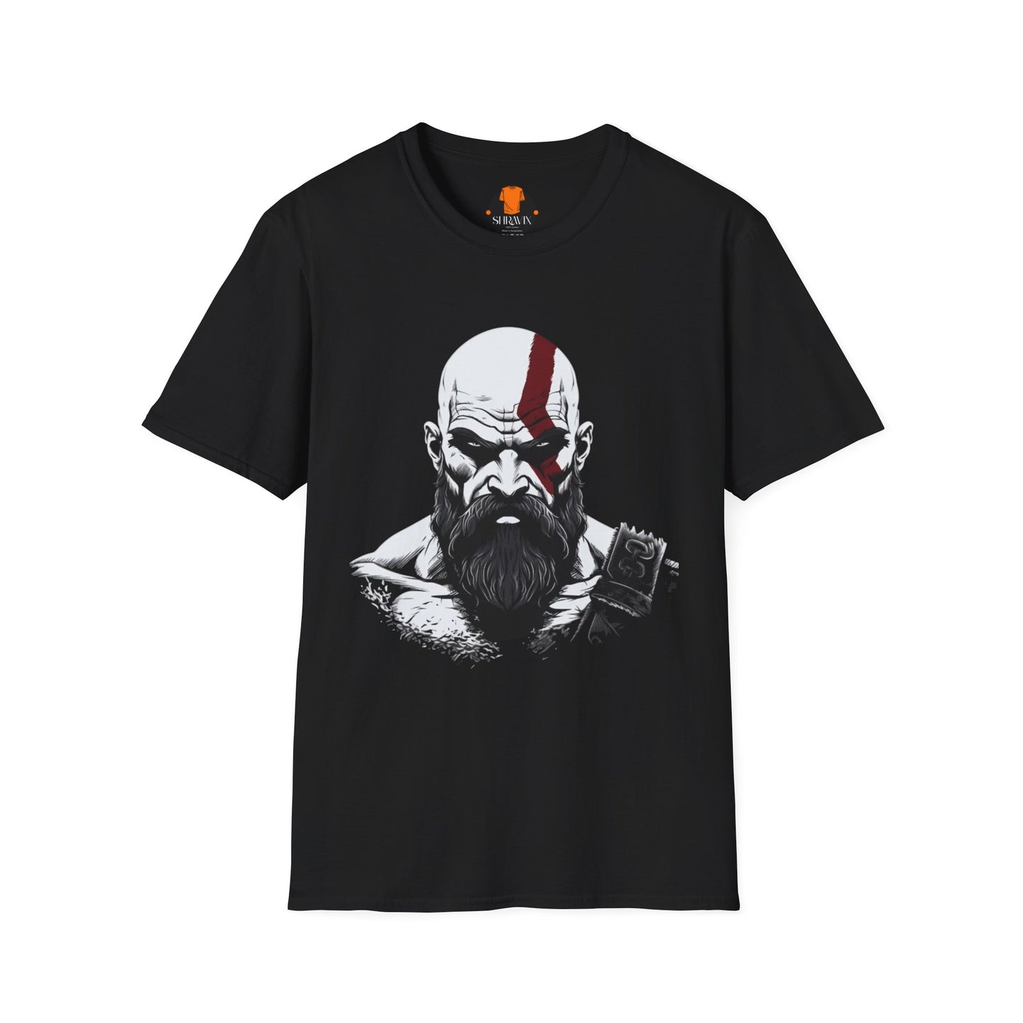 Kratos Inspired Unisex Softstyle T-Shirt, Gaming Tee, Geek Wear, Men's Graphic Tee, Gift for Gamers, Birthday Present, Casual Wear