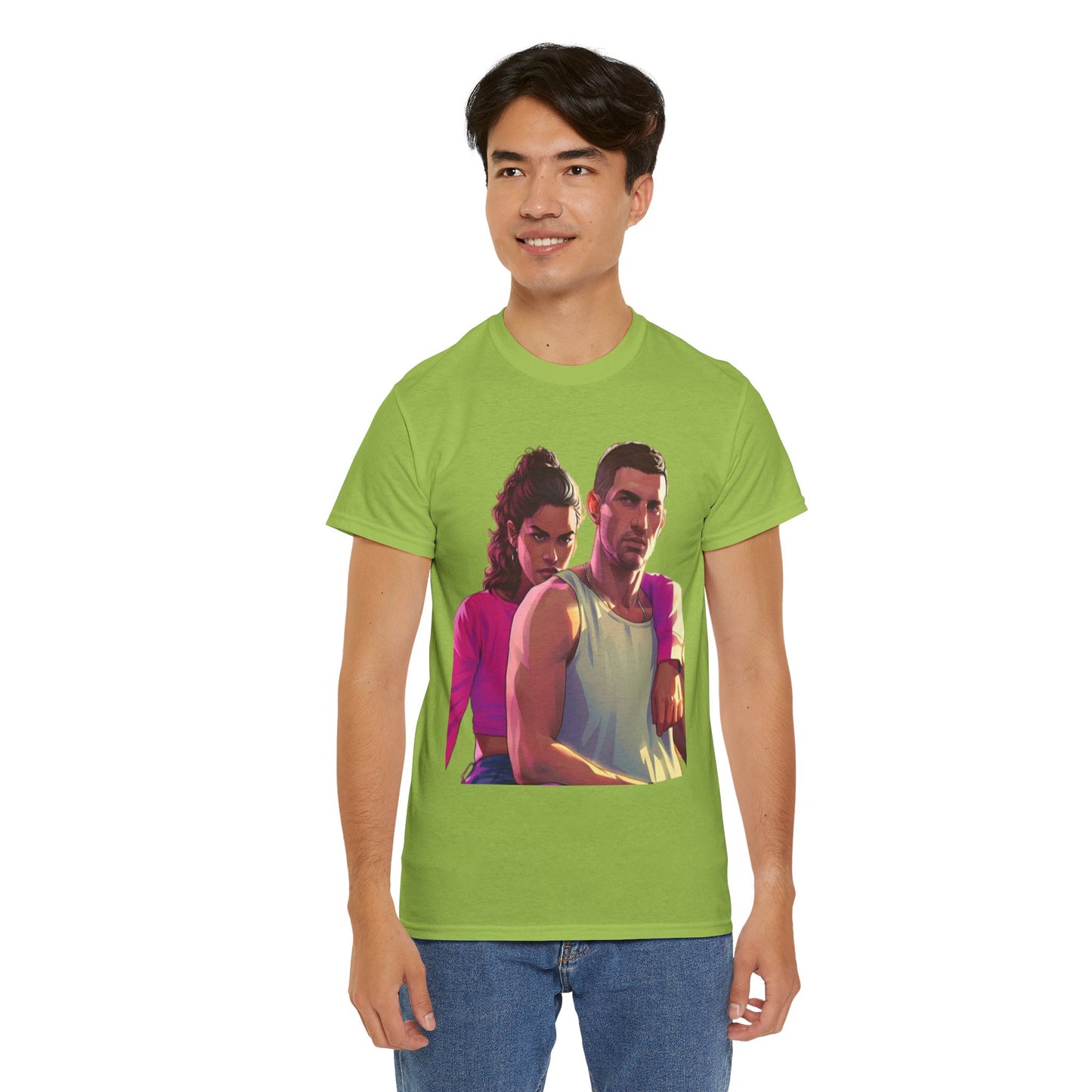 Vice City 6 Legends Tee – Duo Drop Unisex Heavy Cotton Tee, Gamer Shirt, Video Game Apparel, Retro Gaming Merchandise, Unique Gift for Gamers