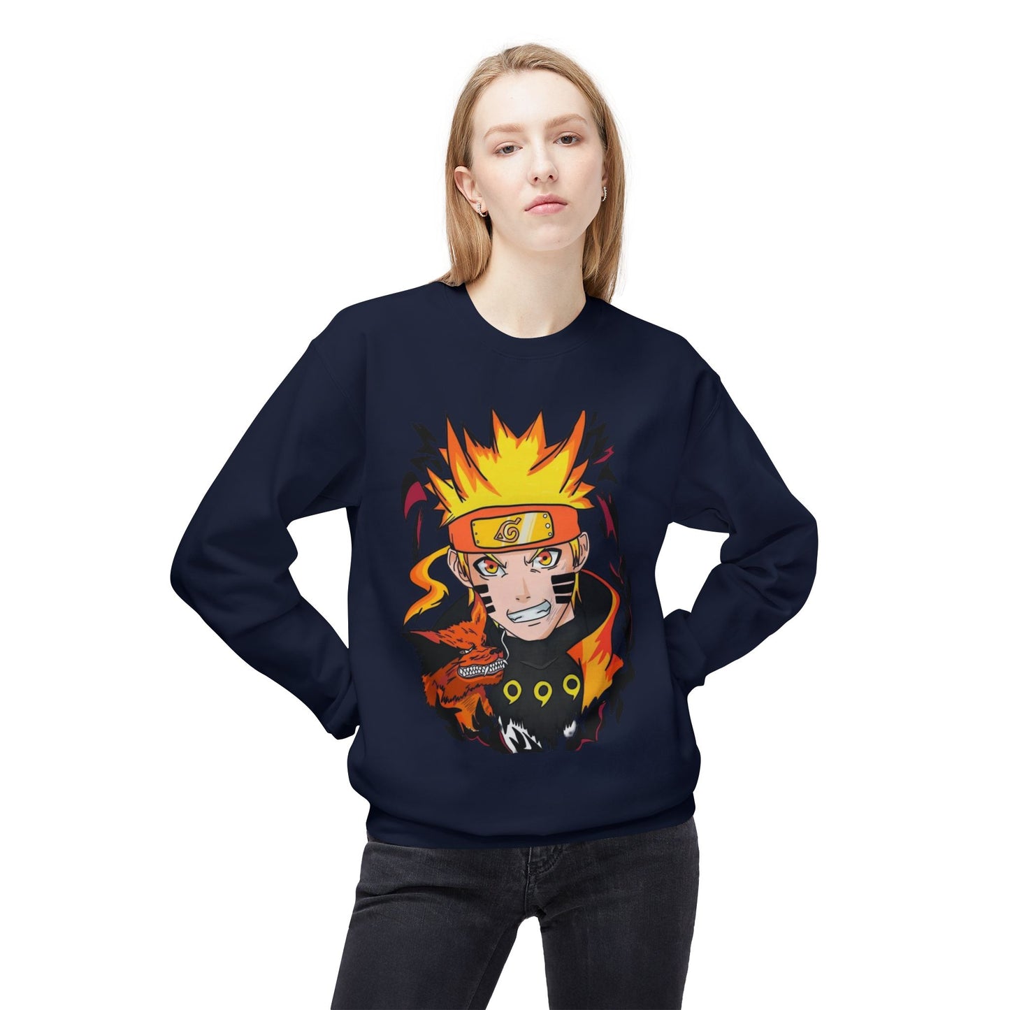 Naruto Inspired Unisex Crewneck Sweatshirt, Anime Sweatshirt, Gift for Fans, Cozy Fleece Pullover, Streetwear, Geek Aesthetic