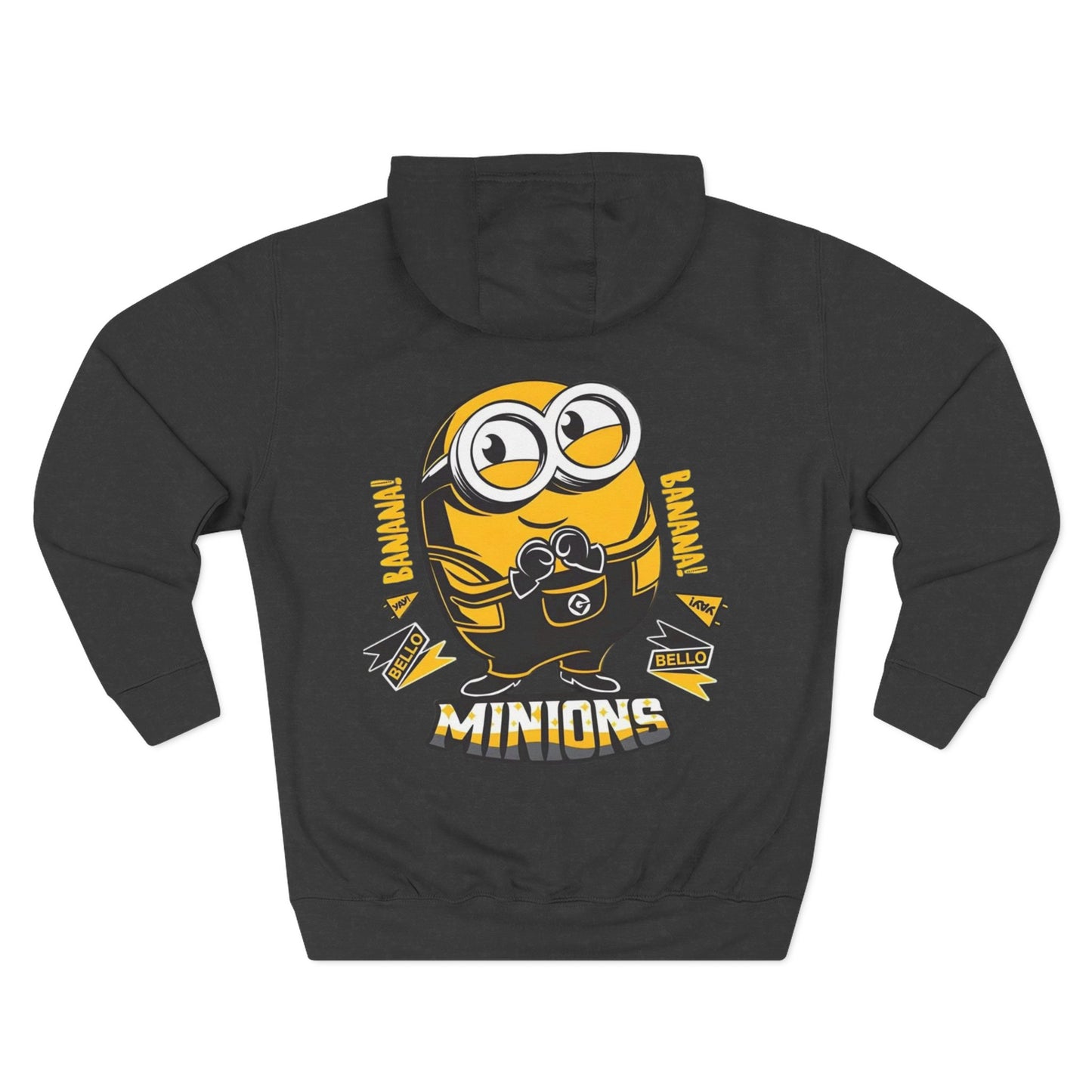 Minions Fleece Hoodie | Cozy Cartoon Sweatshirt, Gifts for Kids, Movie Buffs, Fun Lounging Apparel, Birthday Present, Holiday Gift