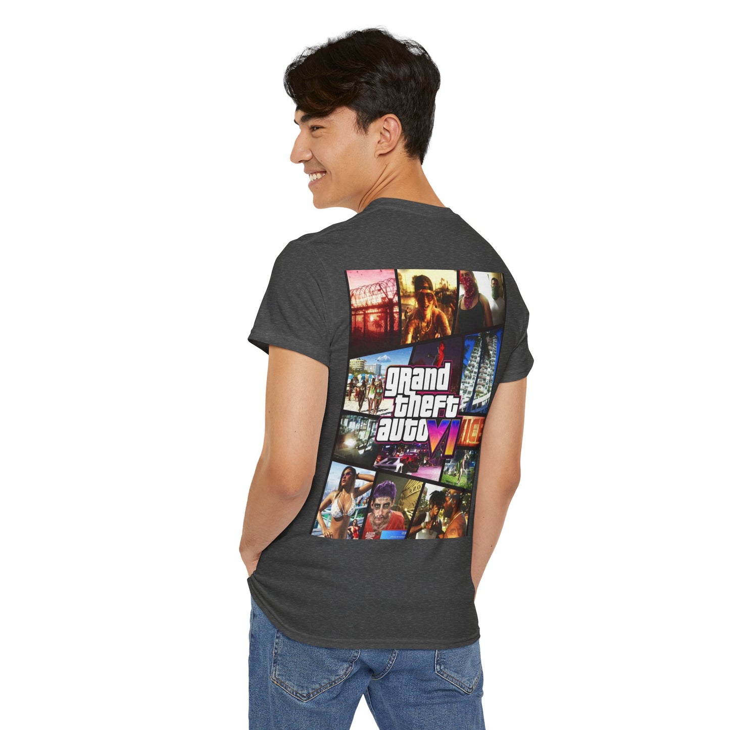 Vice City 6 Legends Tee – Duo Drop Unisex Heavy Cotton Tee, Gamer Shirt, Video Game Apparel, Retro Gaming Merchandise, Unique Gift for Gamers