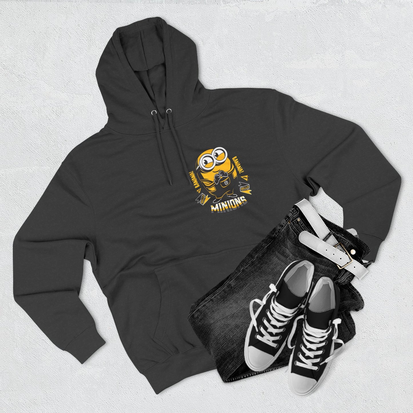 Minions Fleece Hoodie | Cozy Cartoon Sweatshirt, Gifts for Kids, Movie Buffs, Fun Lounging Apparel, Birthday Present, Holiday Gift