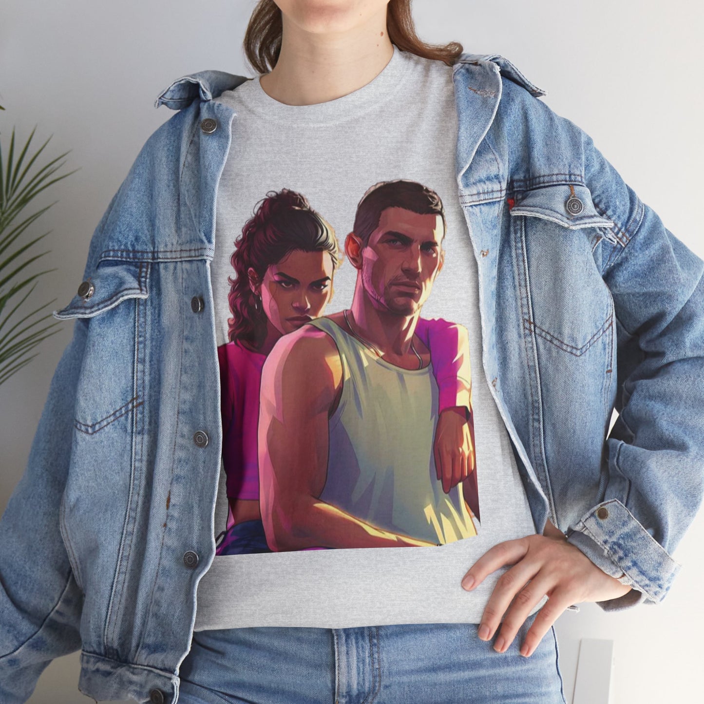 Vice City 6 Legends Tee – Duo Drop Unisex Heavy Cotton Tee, Gamer Shirt, Video Game Apparel, Retro Gaming Merchandise, Unique Gift for Gamers