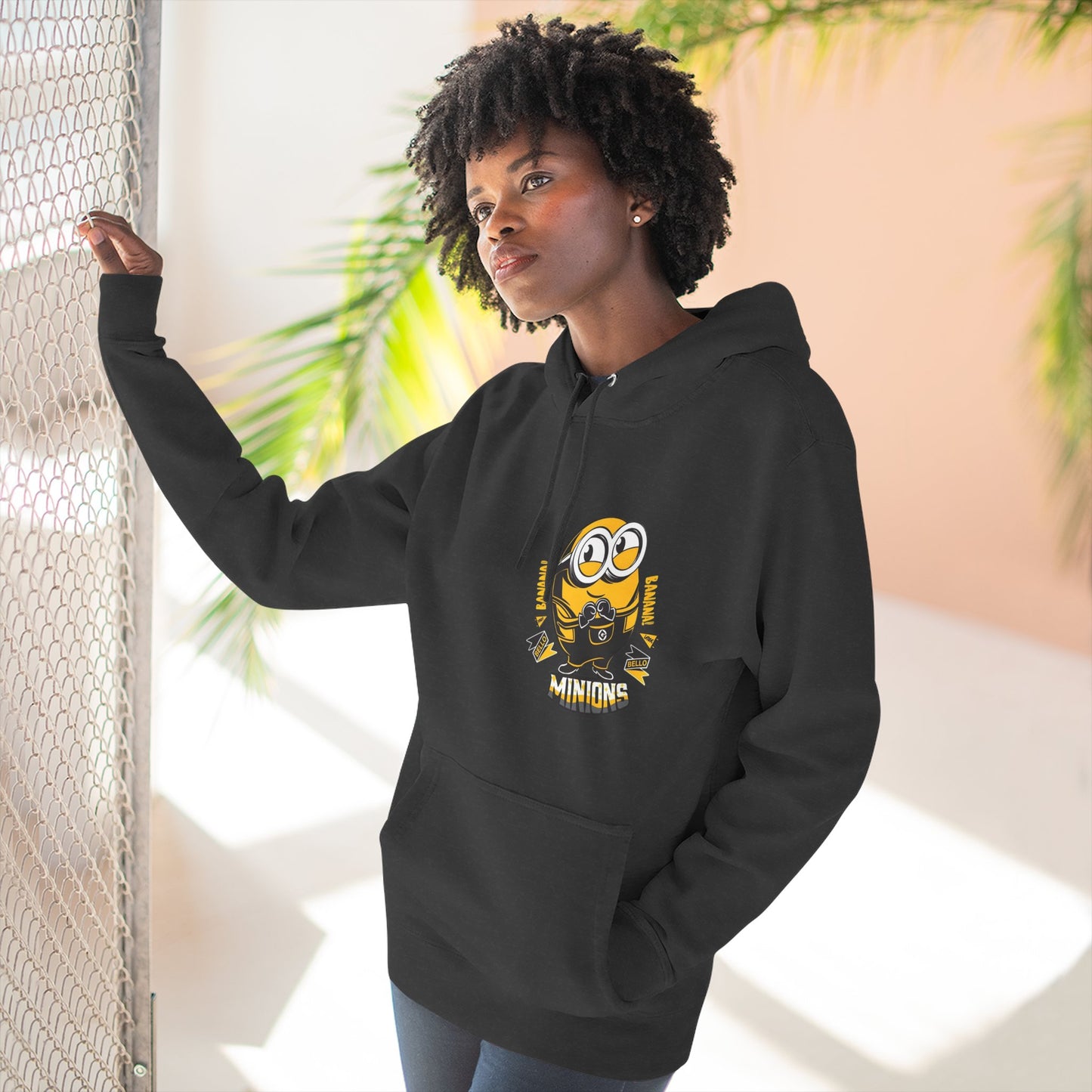 Minions Fleece Hoodie | Cozy Cartoon Sweatshirt, Gifts for Kids, Movie Buffs, Fun Lounging Apparel, Birthday Present, Holiday Gift