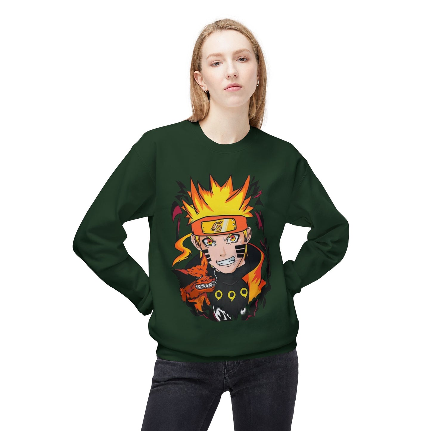Naruto Inspired Unisex Crewneck Sweatshirt, Anime Sweatshirt, Gift for Fans, Cozy Fleece Pullover, Streetwear, Geek Aesthetic