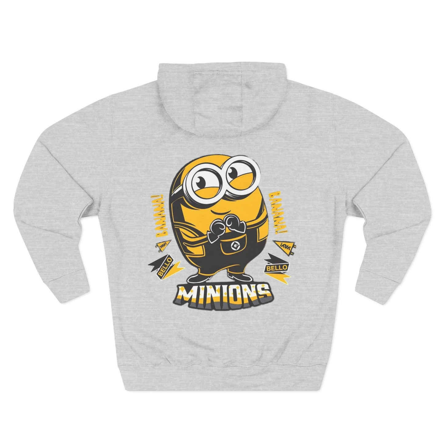 Minions Fleece Hoodie | Cozy Cartoon Sweatshirt, Gifts for Kids, Movie Buffs, Fun Lounging Apparel, Birthday Present, Holiday Gift