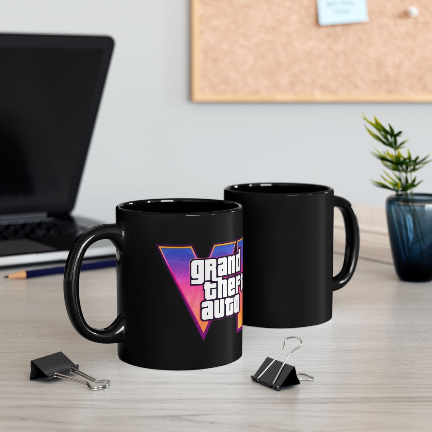 Grand Theft Auto VI Black Mug - Perfect for Gamers, Coffee Lovers, Gift for Birthdays, Holidays, Collectible, Gaming Merchandise