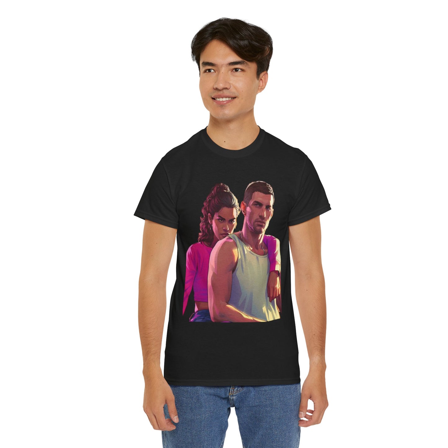 Vice City 6 Legends Tee – Duo Drop Unisex Heavy Cotton Tee, Gamer Shirt, Video Game Apparel, Retro Gaming Merchandise, Unique Gift for Gamers
