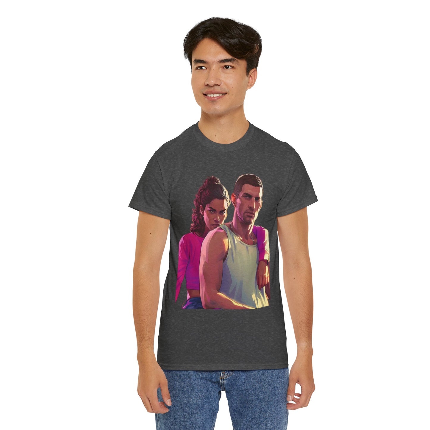 Vice City 6 Legends Tee – Duo Drop Unisex Heavy Cotton Tee, Gamer Shirt, Video Game Apparel, Retro Gaming Merchandise, Unique Gift for Gamers