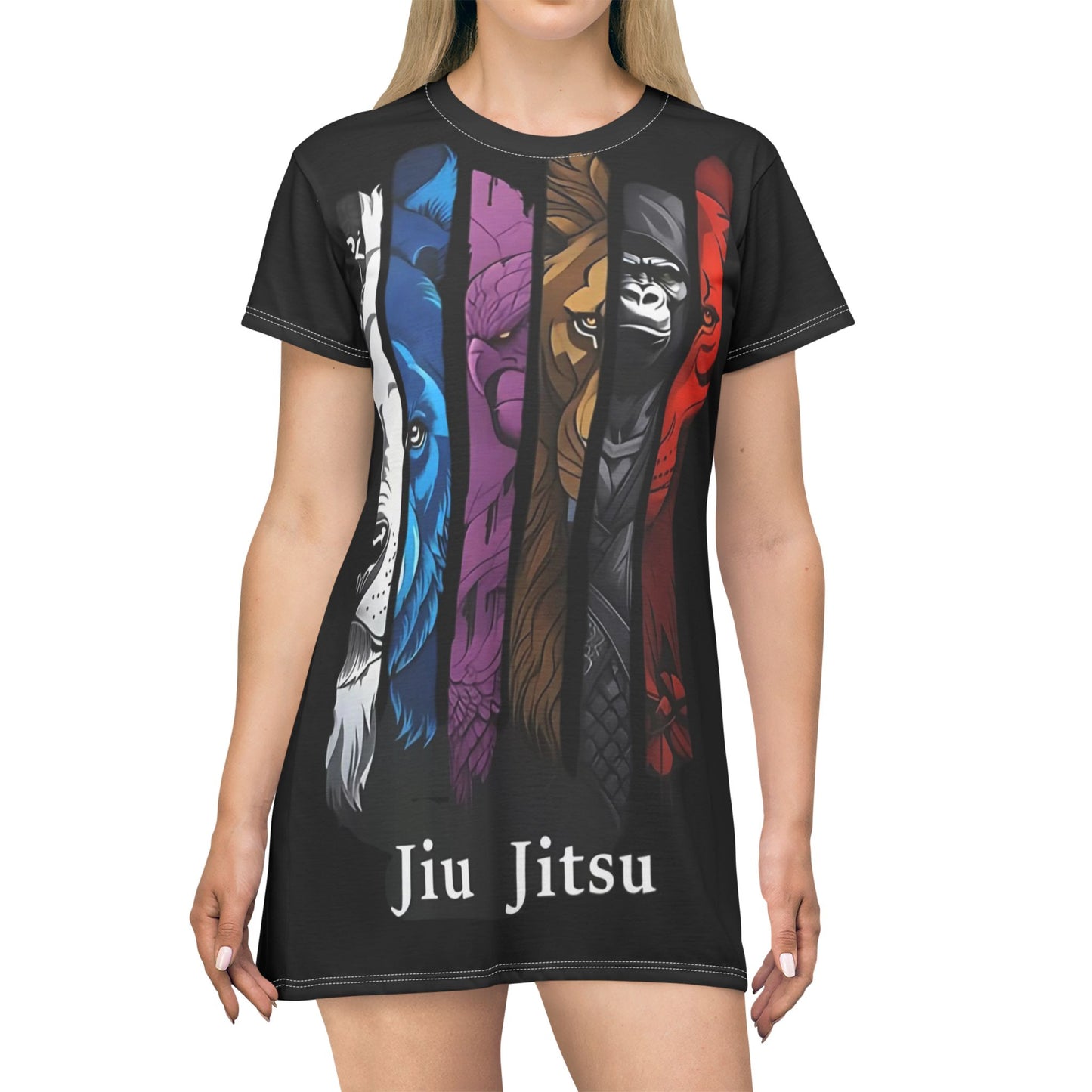 Stylish Jiu Jitsu T-Shirt Dress, Perfect for Training, Casual Wear, Sports Events, Gift for Martial Arts Enthusiasts, Unique Workout Style