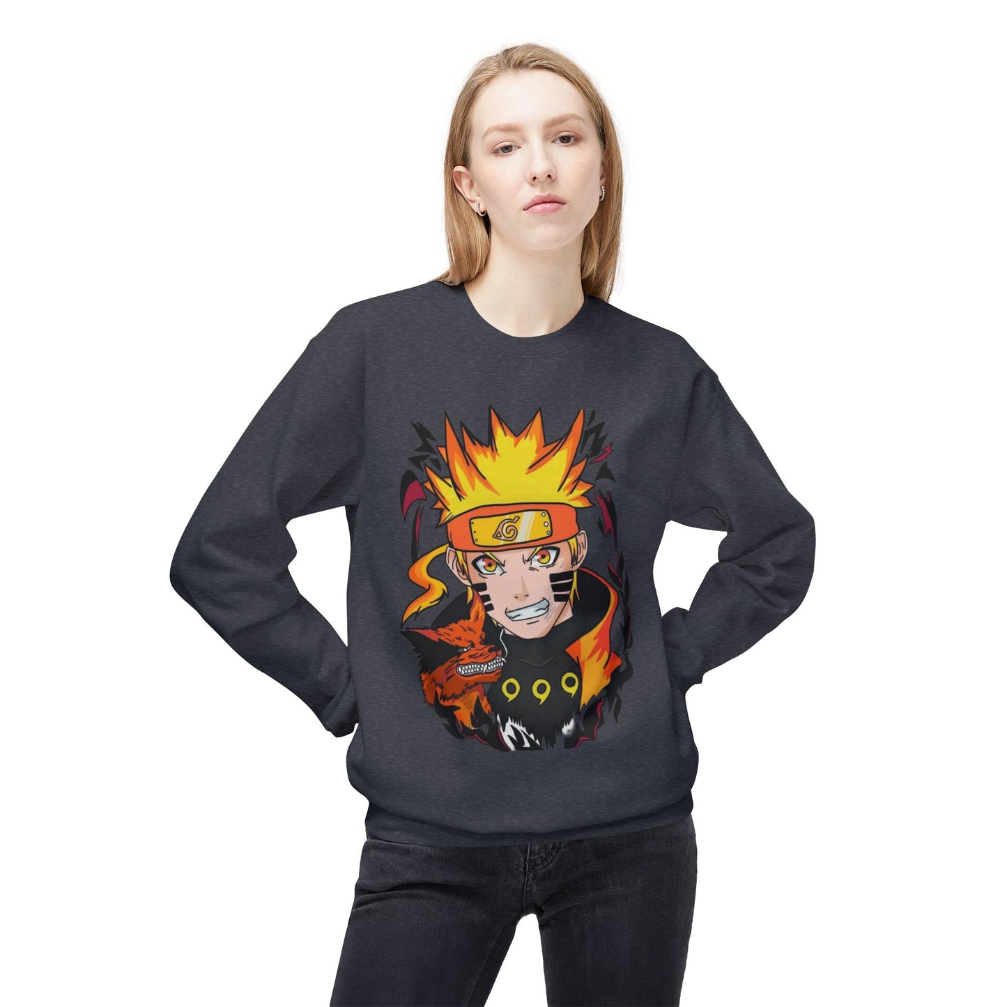 Naruto Inspired Unisex Crewneck Sweatshirt, Anime Sweatshirt, Gift for Fans, Cozy Fleece Pullover, Streetwear, Geek Aesthetic
