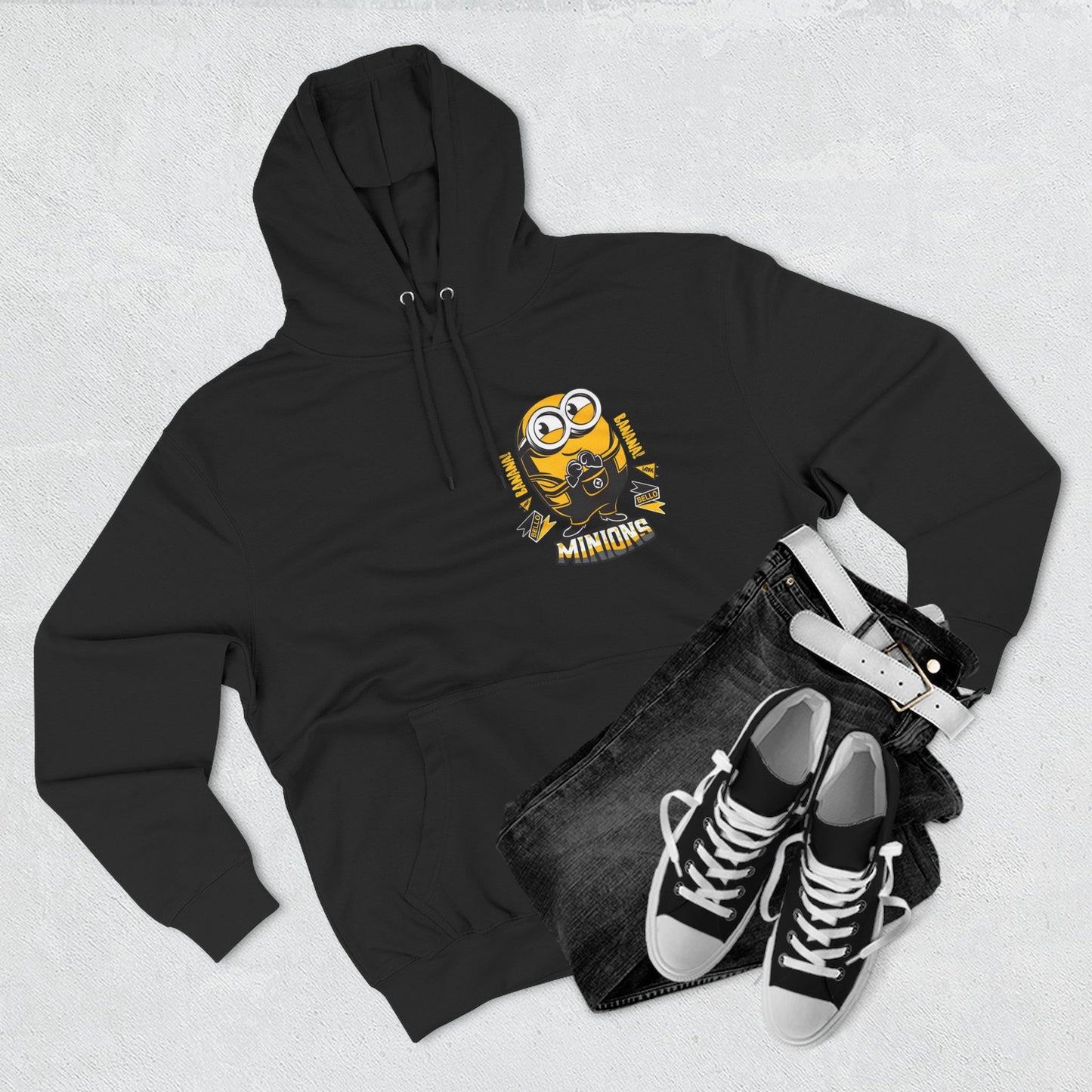 Minions Fleece Hoodie | Cozy Cartoon Sweatshirt, Gifts for Kids, Movie Buffs, Fun Lounging Apparel, Birthday Present, Holiday Gift