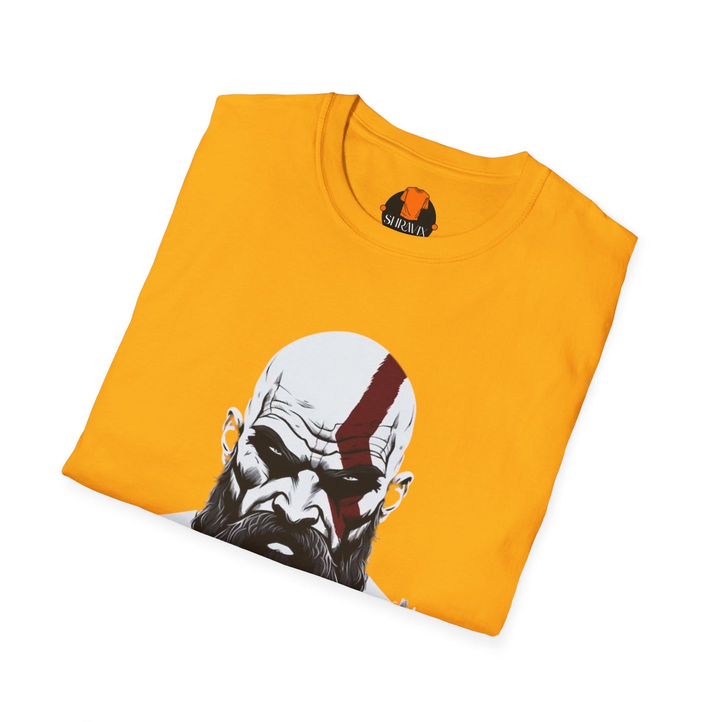 Kratos Inspired Unisex Softstyle T-Shirt, Gaming Tee, Geek Wear, Men's Graphic Tee, Gift for Gamers, Birthday Present, Casual Wear