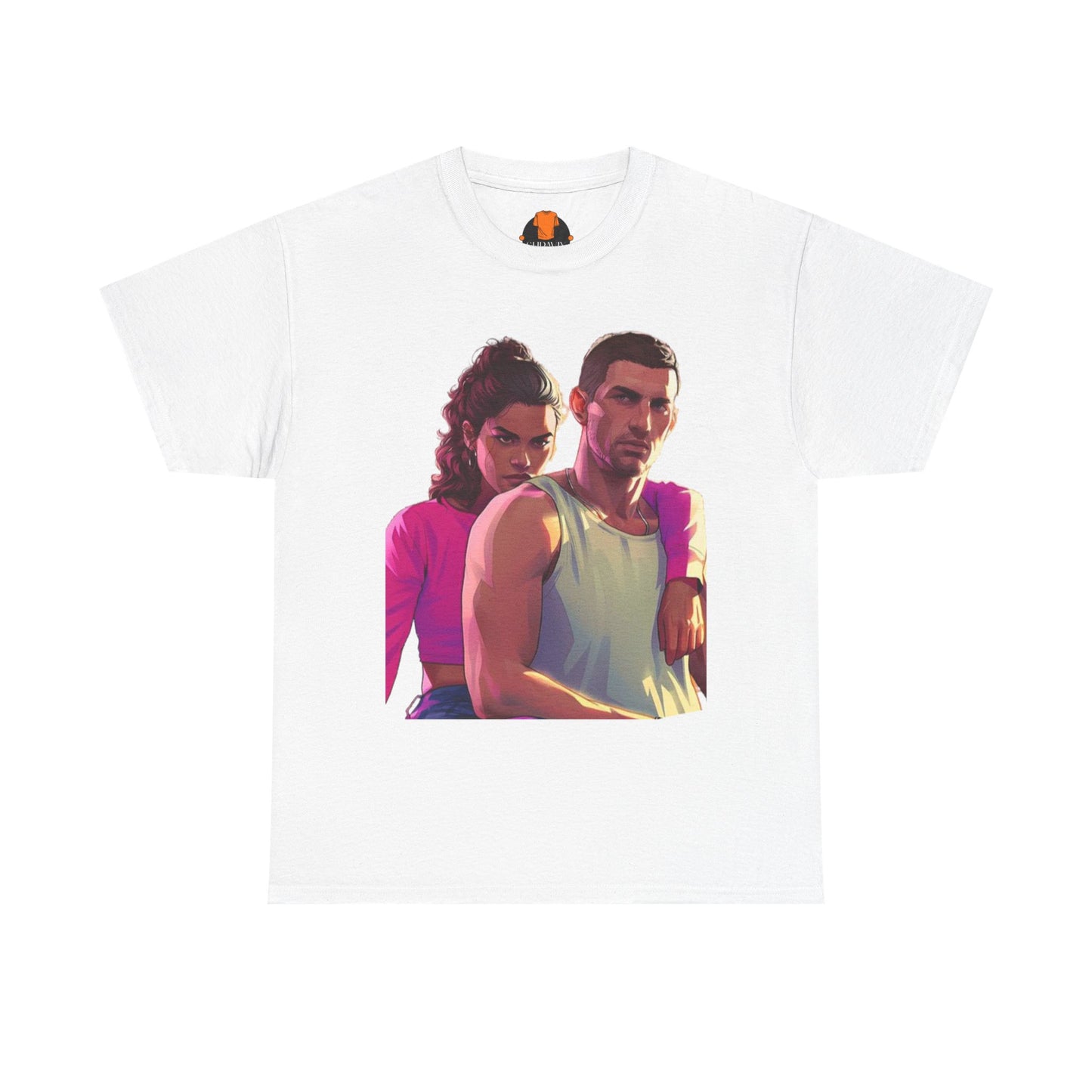 Vice City 6 Legends Tee – Duo Drop Unisex Heavy Cotton Tee, Gamer Shirt, Video Game Apparel, Retro Gaming Merchandise, Unique Gift for Gamers