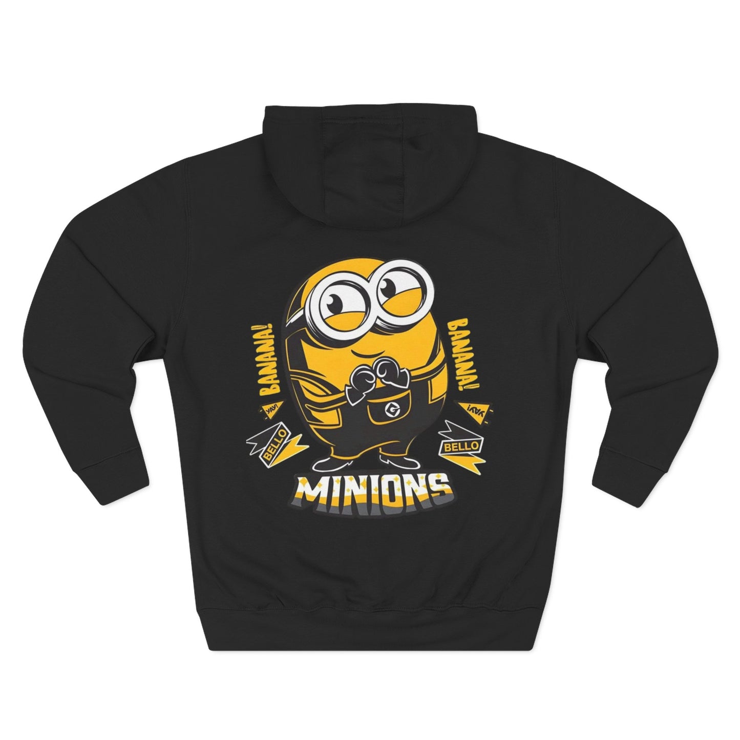 Minions Fleece Hoodie | Cozy Cartoon Sweatshirt, Gifts for Kids, Movie Buffs, Fun Lounging Apparel, Birthday Present, Holiday Gift