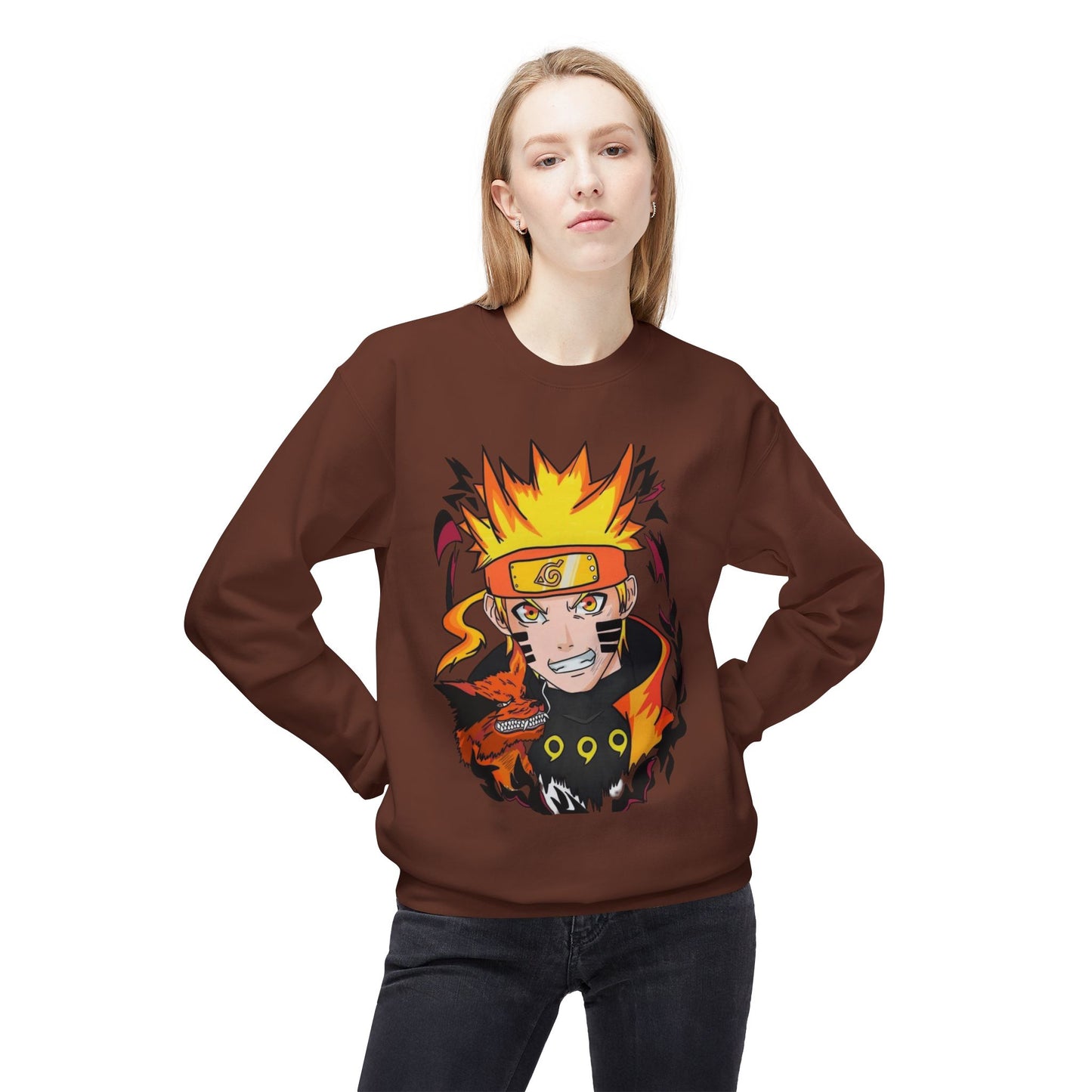 Naruto Inspired Unisex Crewneck Sweatshirt, Anime Sweatshirt, Gift for Fans, Cozy Fleece Pullover, Streetwear, Geek Aesthetic