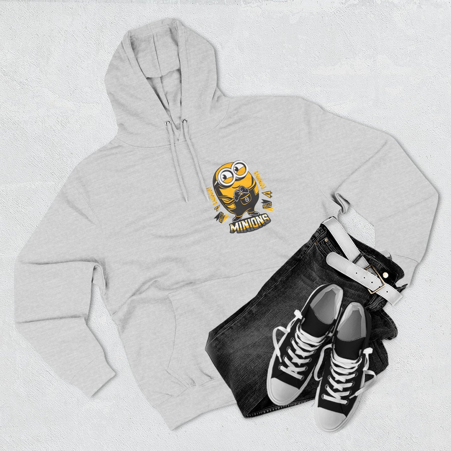 Minions Fleece Hoodie | Cozy Cartoon Sweatshirt, Gifts for Kids, Movie Buffs, Fun Lounging Apparel, Birthday Present, Holiday Gift