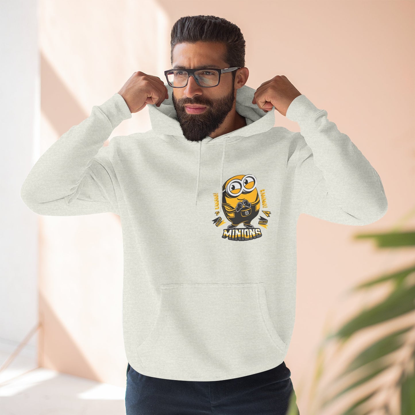 Minions Fleece Hoodie | Cozy Cartoon Sweatshirt, Gifts for Kids, Movie Buffs, Fun Lounging Apparel, Birthday Present, Holiday Gift