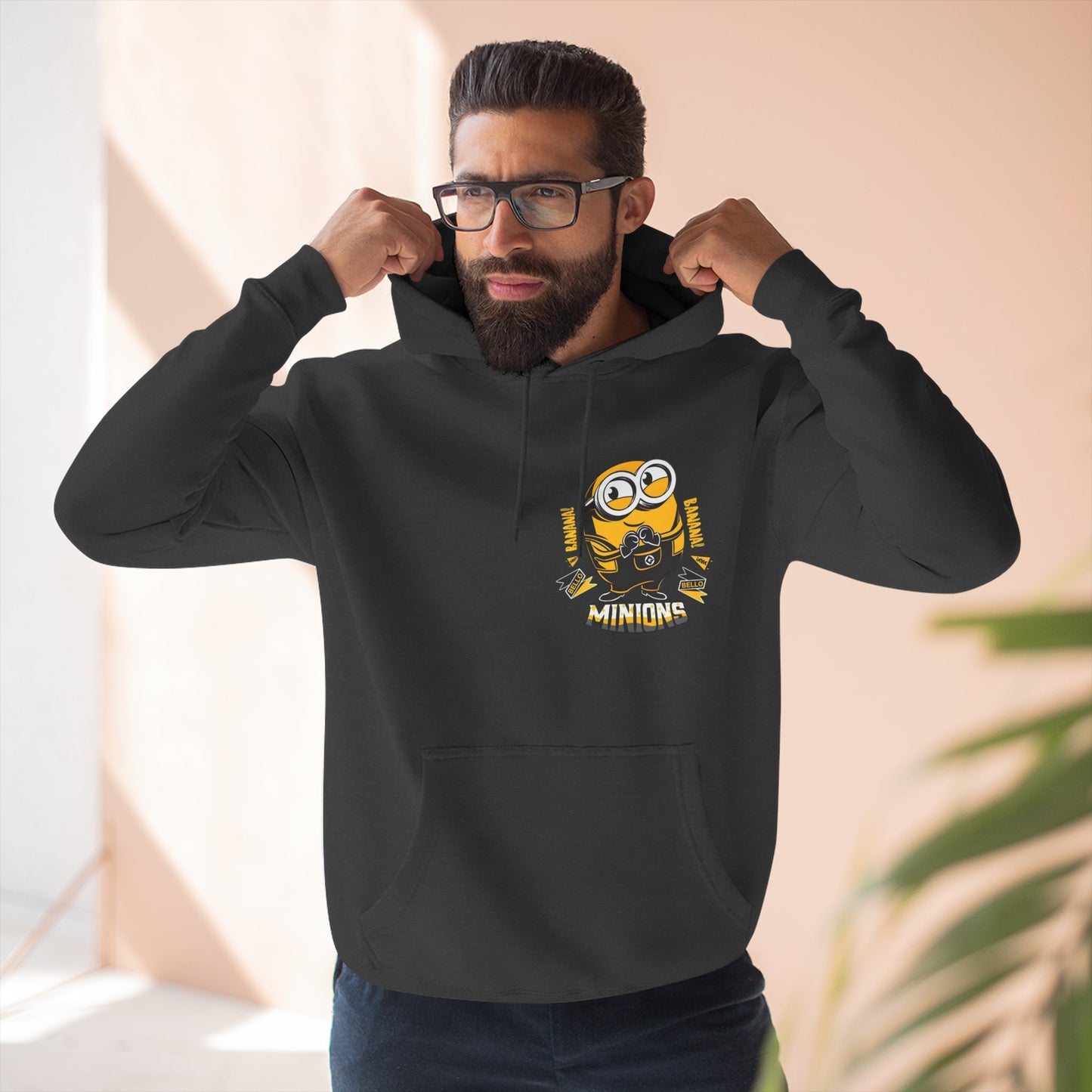Minions Fleece Hoodie | Cozy Cartoon Sweatshirt, Gifts for Kids, Movie Buffs, Fun Lounging Apparel, Birthday Present, Holiday Gift
