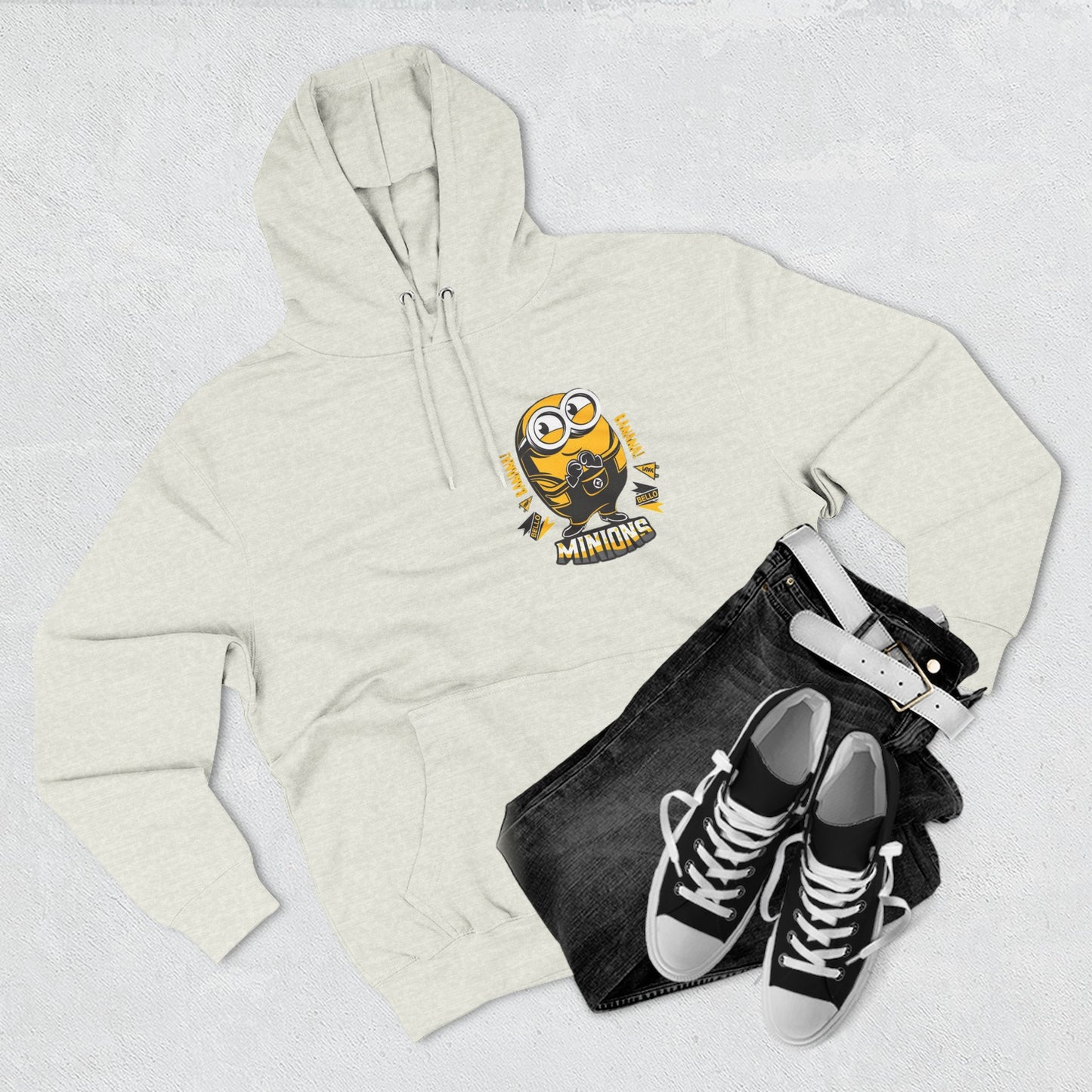 Minions Fleece Hoodie | Cozy Cartoon Sweatshirt, Gifts for Kids, Movie Buffs, Fun Lounging Apparel, Birthday Present, Holiday Gift
