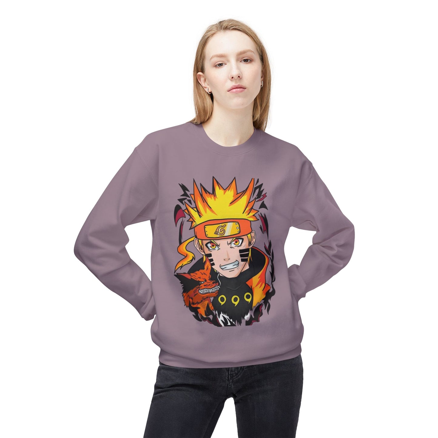 Naruto Inspired Unisex Crewneck Sweatshirt, Anime Sweatshirt, Gift for Fans, Cozy Fleece Pullover, Streetwear, Geek Aesthetic