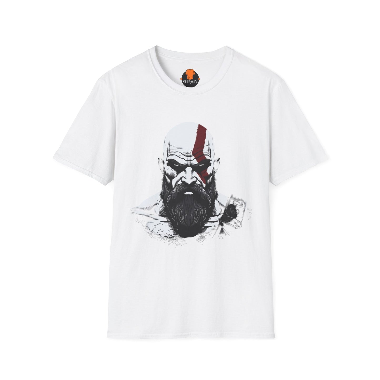 Kratos Inspired Unisex Softstyle T-Shirt, Gaming Tee, Geek Wear, Men's Graphic Tee, Gift for Gamers, Birthday Present, Casual Wear
