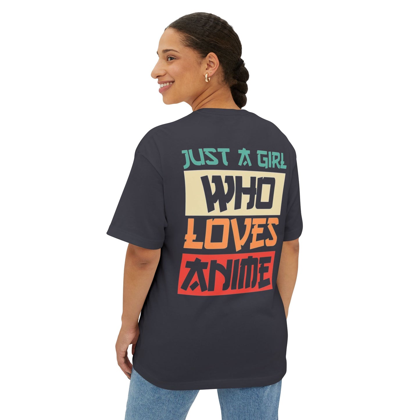 Unisex Anime Lover Oversized Tee, Just a Girl Who Loves Anime Shirt, Casual Wear, Gift for Anime Fans, Pop Culture Fashion