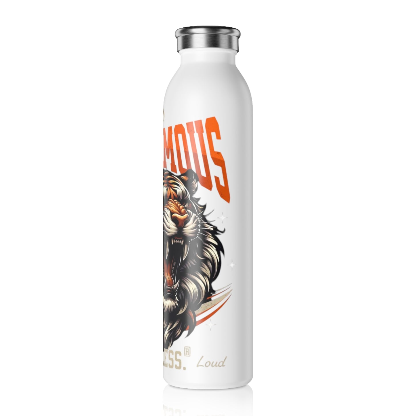 Fierce Tiger Slim Water Bottle | Motivational Fitness Hydration Flask, Workout Gear, Gym Accessory, Eco-Friendly Drinkware, Animal [...]