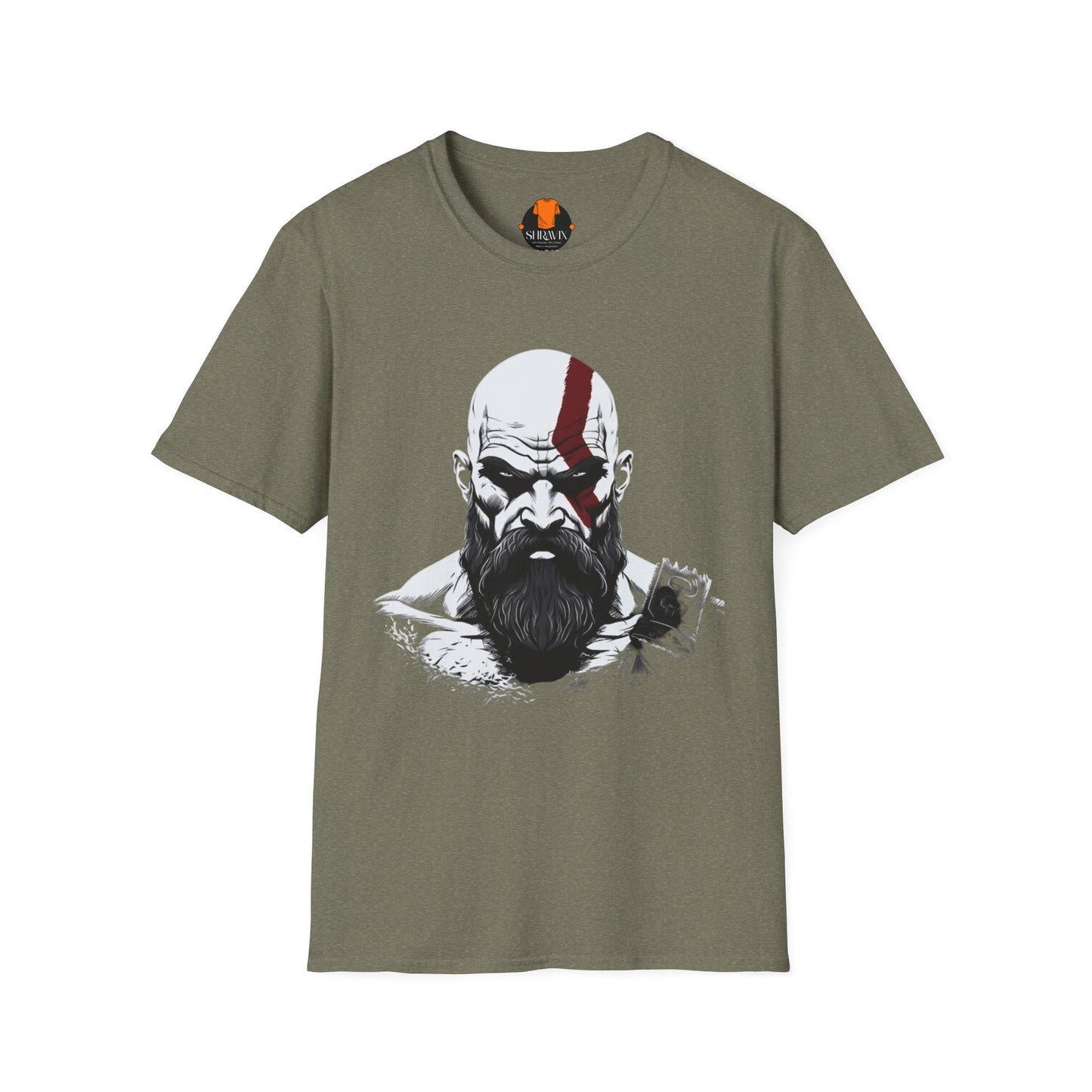 Kratos Inspired Unisex Softstyle T-Shirt, Gaming Tee, Geek Wear, Men's Graphic Tee, Gift for Gamers, Birthday Present, Casual Wear