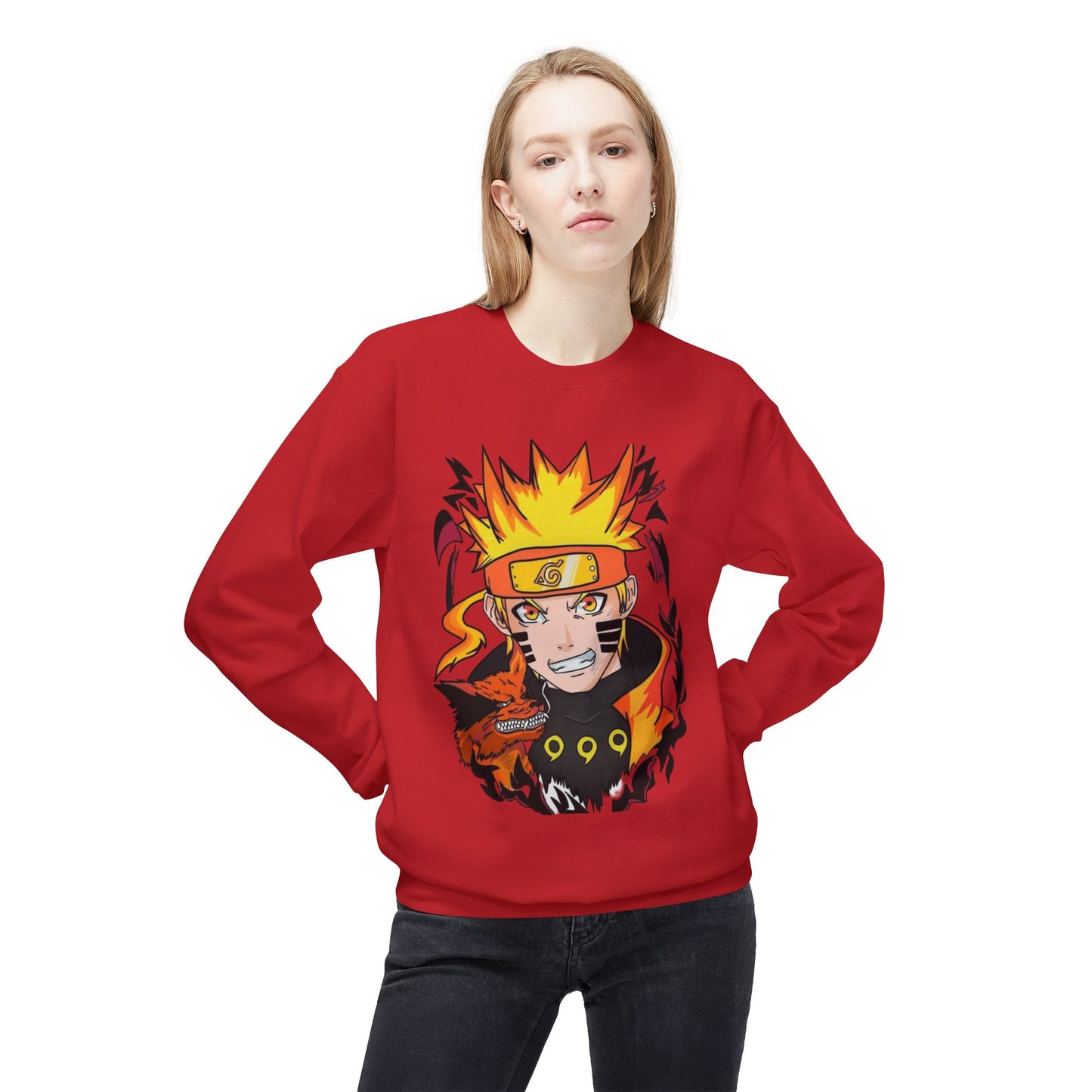Naruto Inspired Unisex Crewneck Sweatshirt, Anime Sweatshirt, Gift for Fans, Cozy Fleece Pullover, Streetwear, Geek Aesthetic
