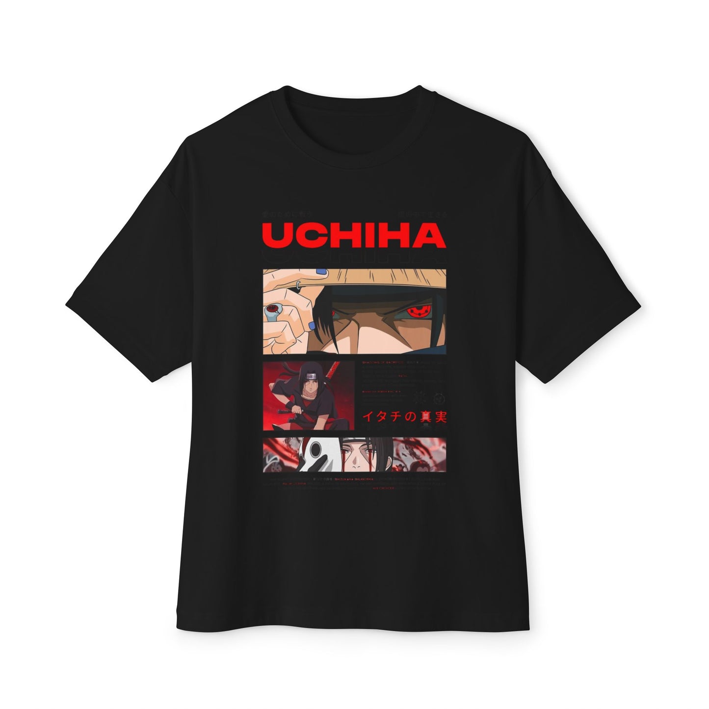 Stylish Uchiha Unisex Oversized Boxy Tee, Anime Fashion Shirt, Casual Wear for Fans, Anime Gift, Streetwear, Graphic Tee