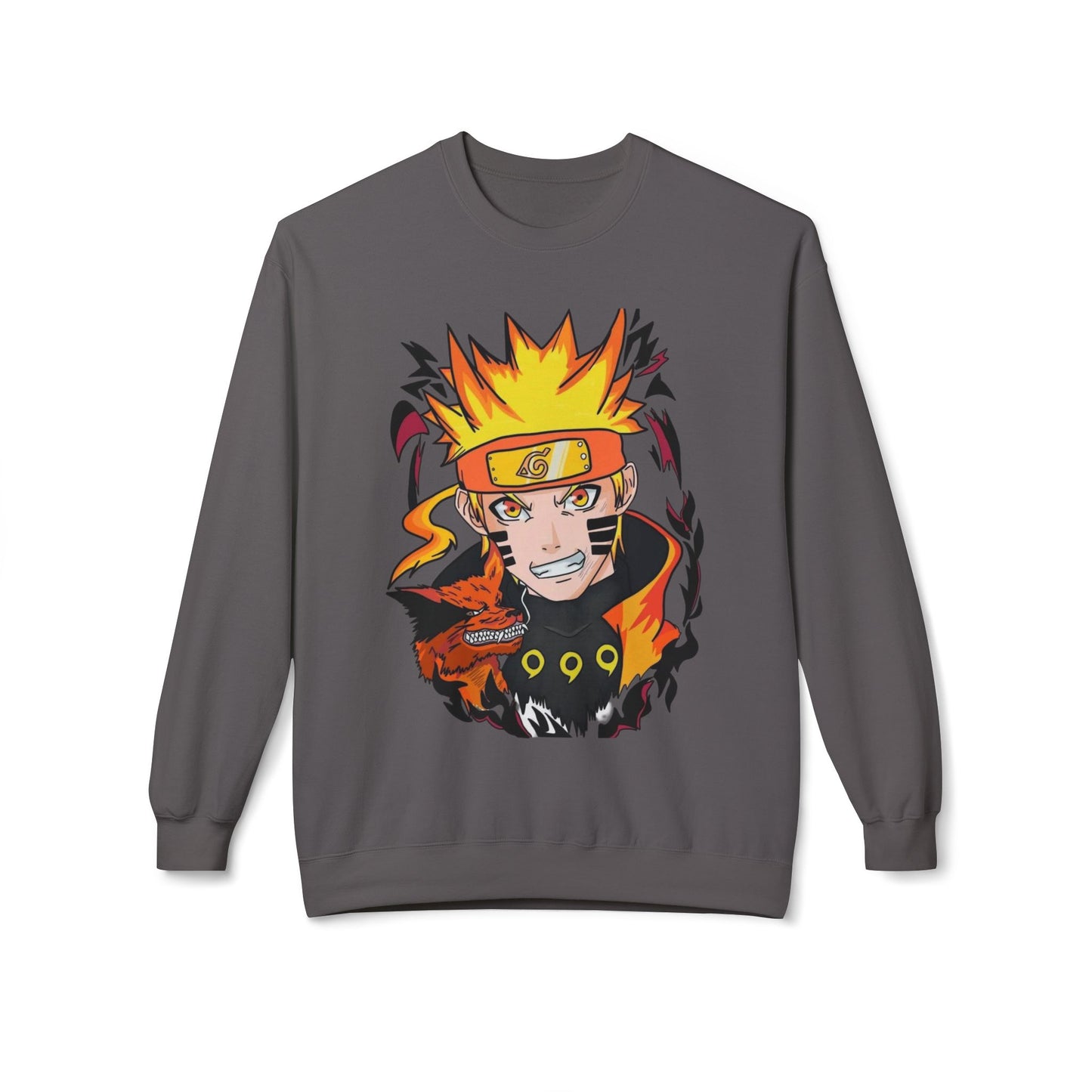 Naruto Inspired Unisex Crewneck Sweatshirt, Anime Sweatshirt, Gift for Fans, Cozy Fleece Pullover, Streetwear, Geek Aesthetic