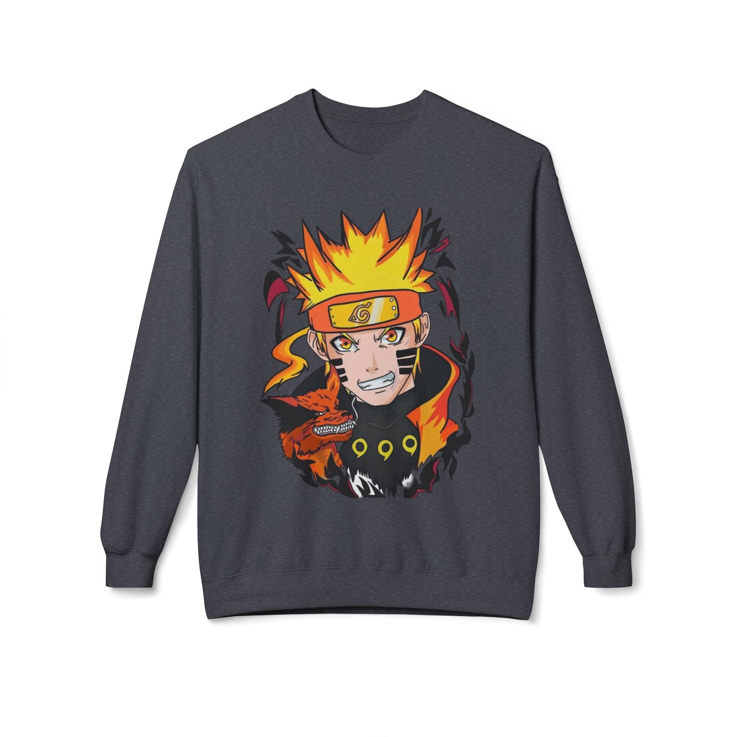 Naruto Inspired Unisex Crewneck Sweatshirt, Anime Sweatshirt, Gift for Fans, Cozy Fleece Pullover, Streetwear, Geek Aesthetic
