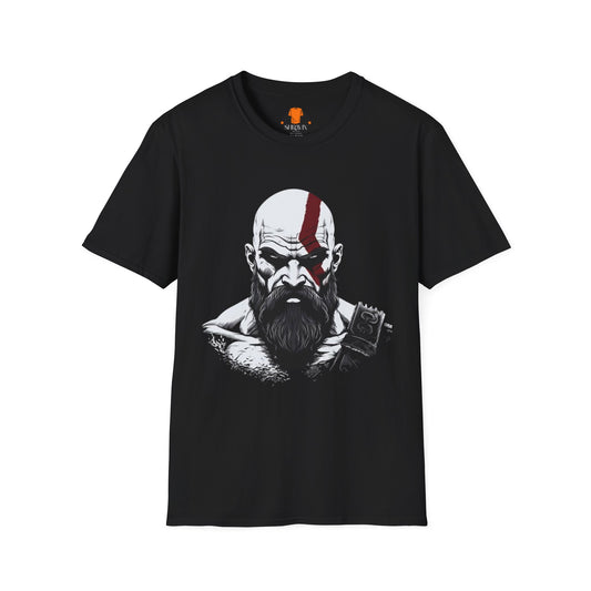 Kratos Inspired Unisex Softstyle T-Shirt, Gaming Tee, Geek Wear, Men's Graphic Tee, Gift for Gamers, Birthday Present, Casual Wear