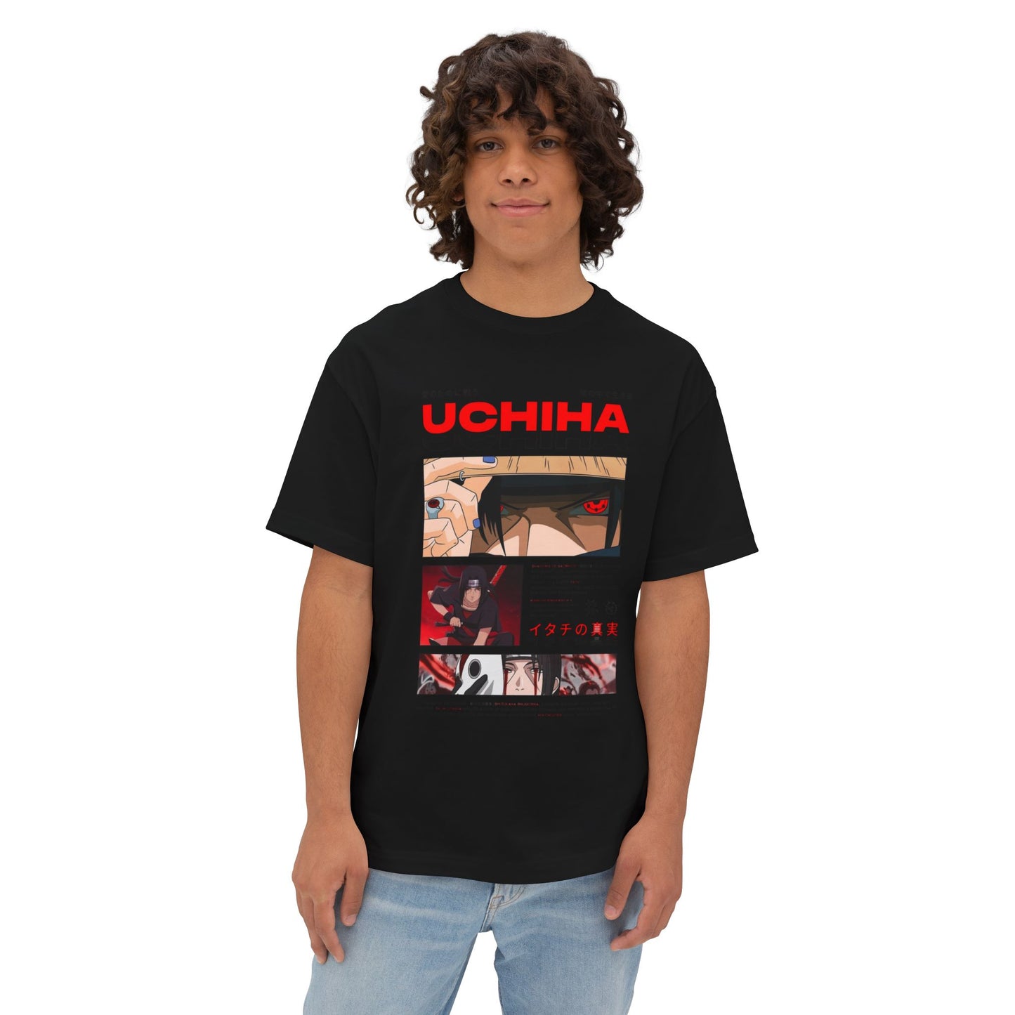 Stylish Uchiha Unisex Oversized Boxy Tee, Anime Fashion Shirt, Casual Wear for Fans, Anime Gift, Streetwear, Graphic Tee